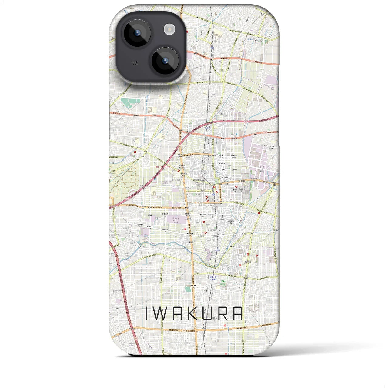 【岩倉(愛知県)】地図柄iPhoneケース(バックカバータイプ)