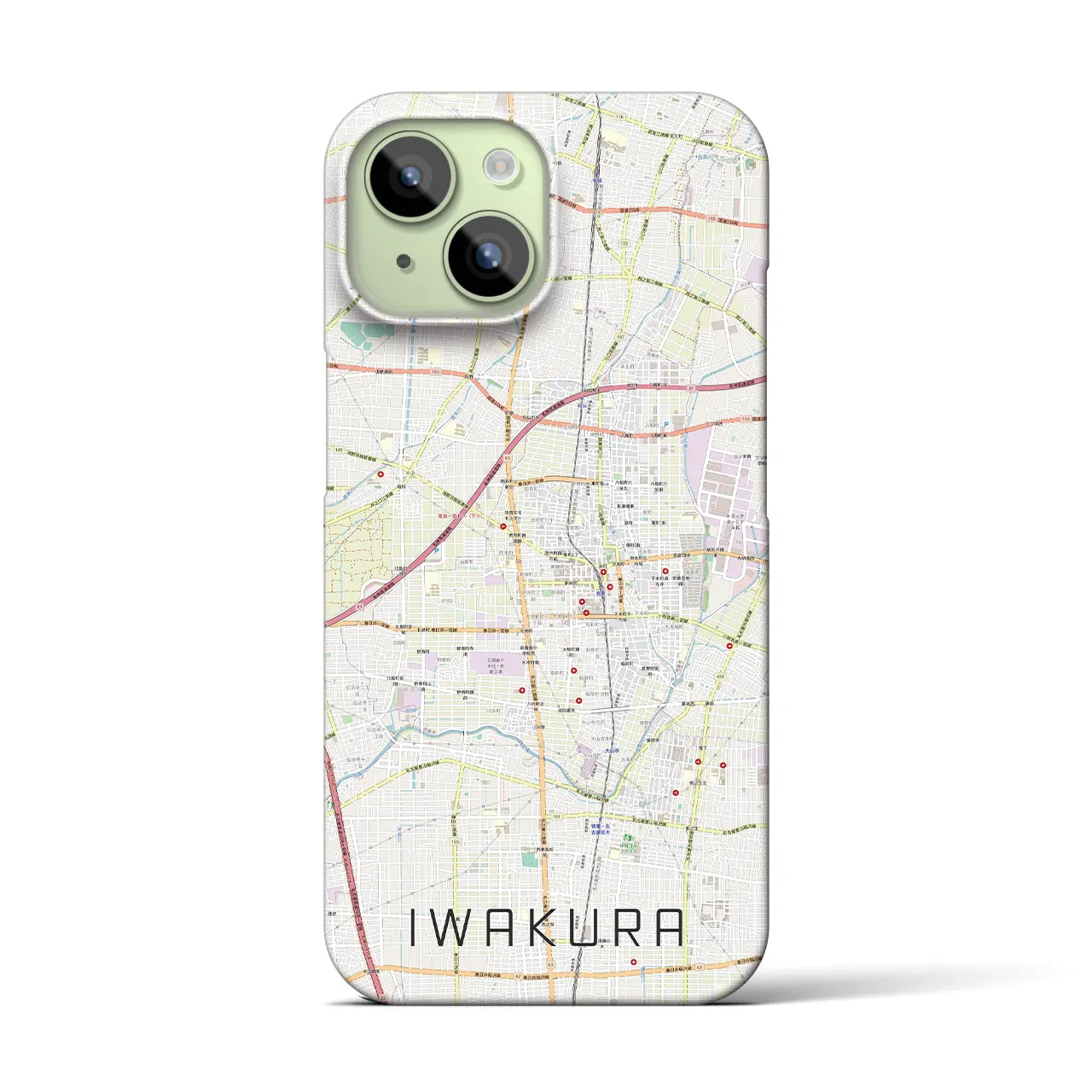 【岩倉(愛知県)】地図柄iPhoneケース(バックカバータイプ)