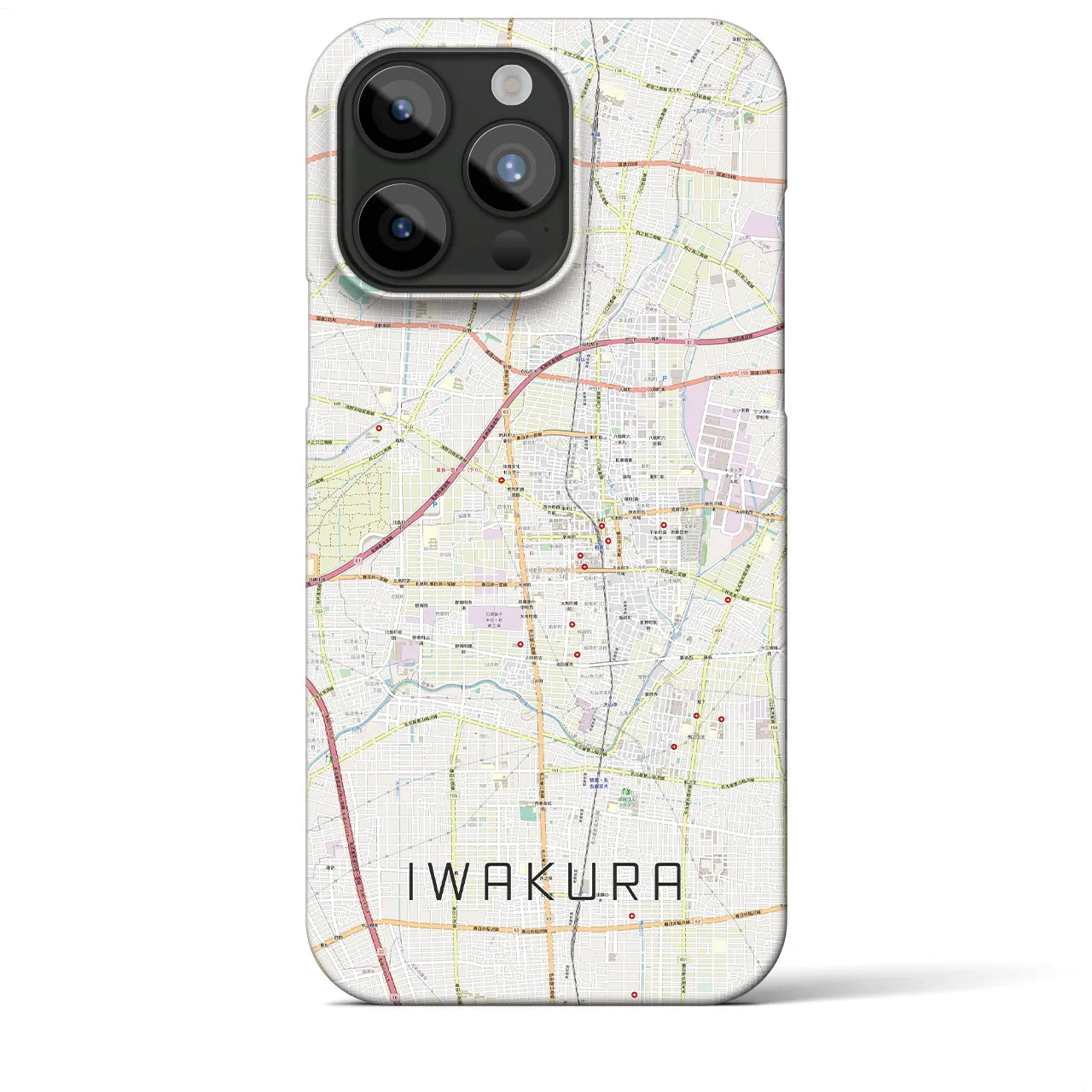 【岩倉(愛知県)】地図柄iPhoneケース(バックカバータイプ)