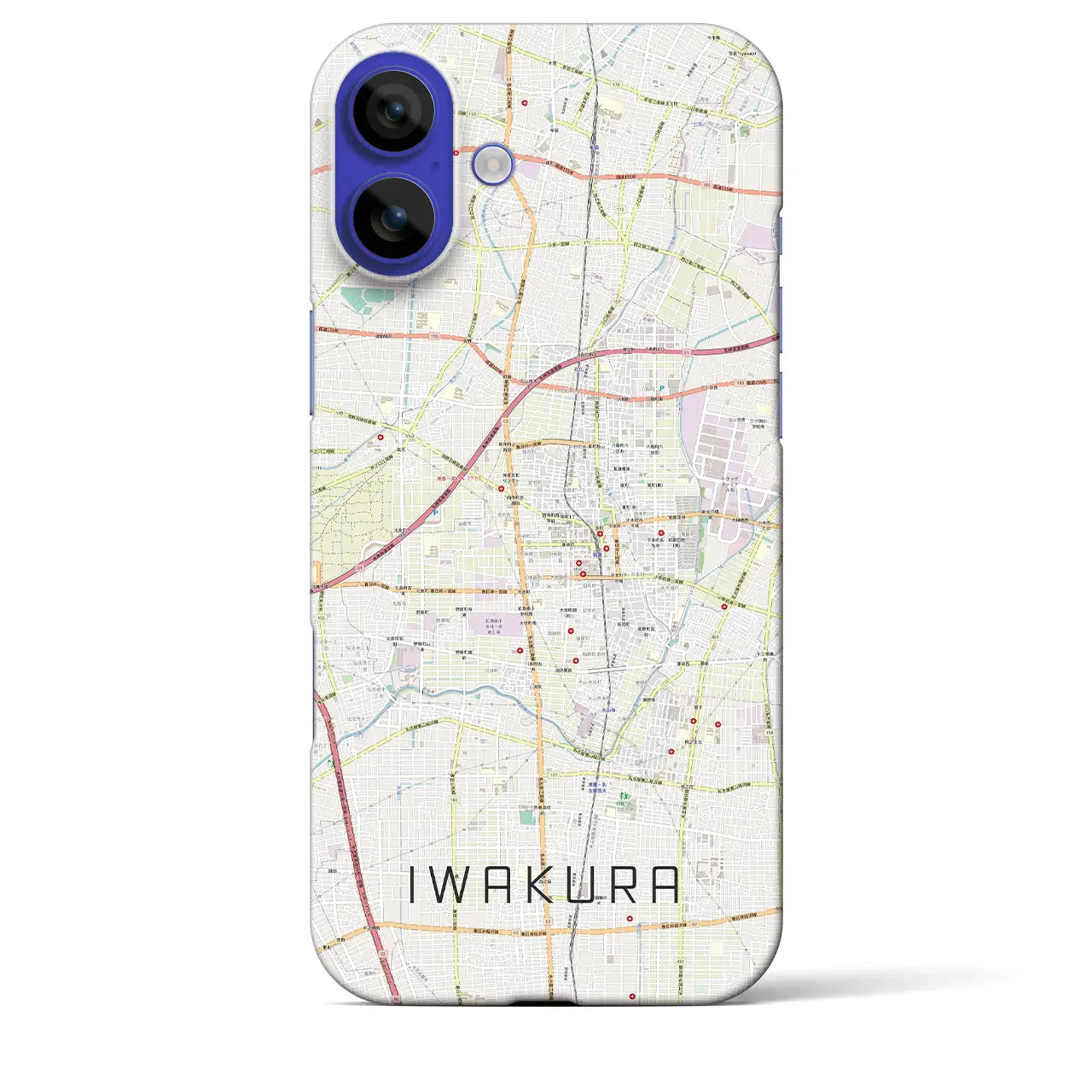 【岩倉(愛知県)】地図柄iPhoneケース(バックカバータイプ)
