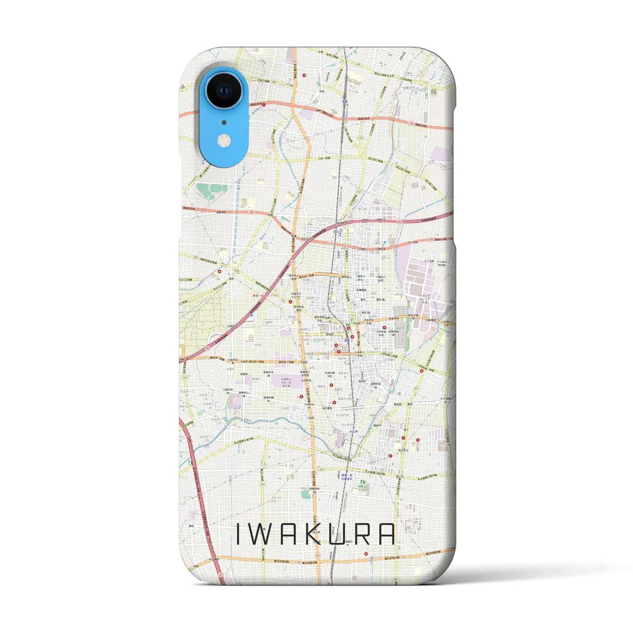 【岩倉(愛知県)】地図柄iPhoneケース(バックカバータイプ)