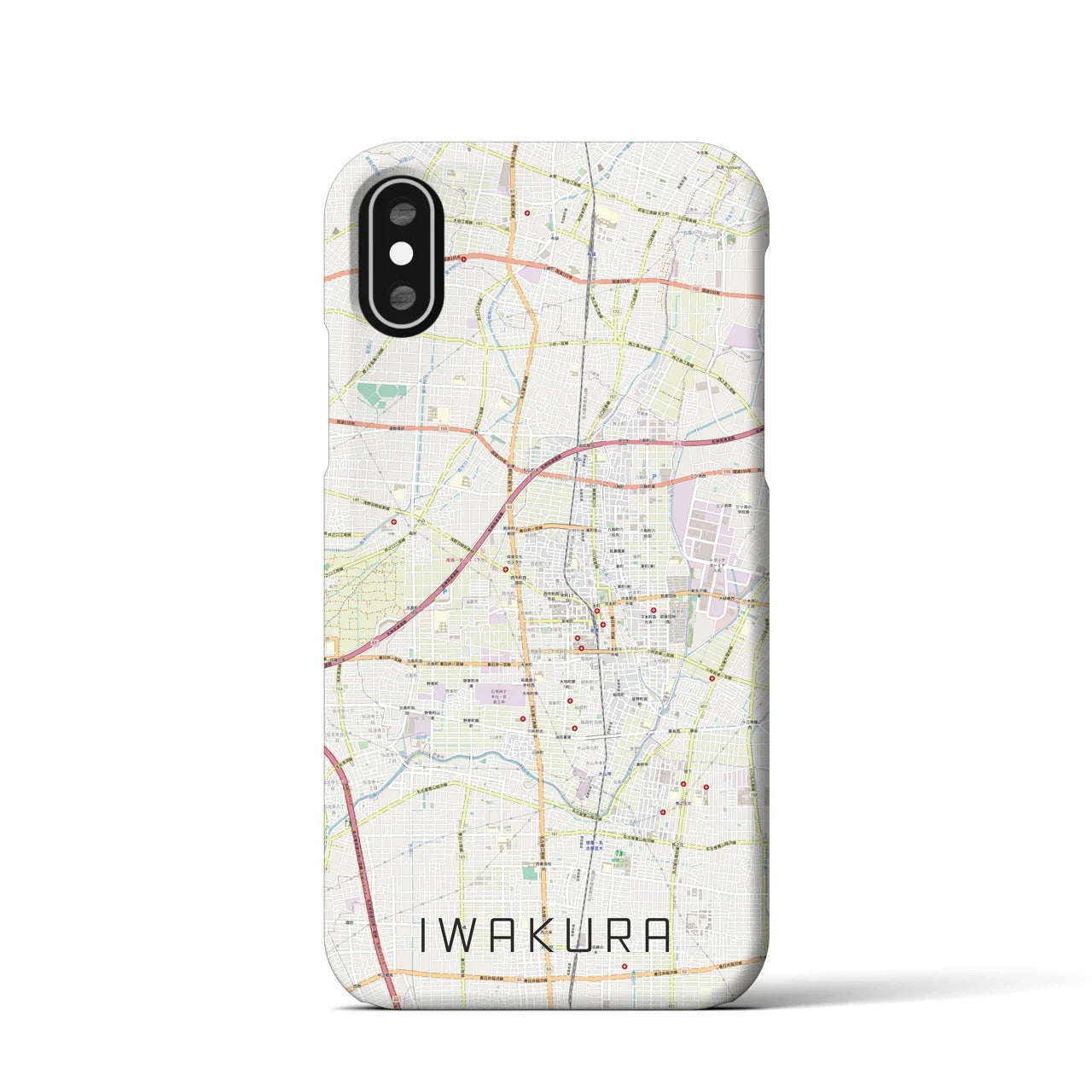 【岩倉(愛知県)】地図柄iPhoneケース(バックカバータイプ)