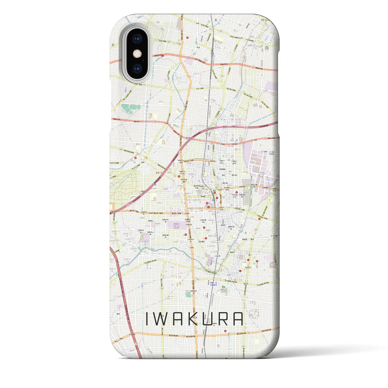 【岩倉(愛知県)】地図柄iPhoneケース(バックカバータイプ)