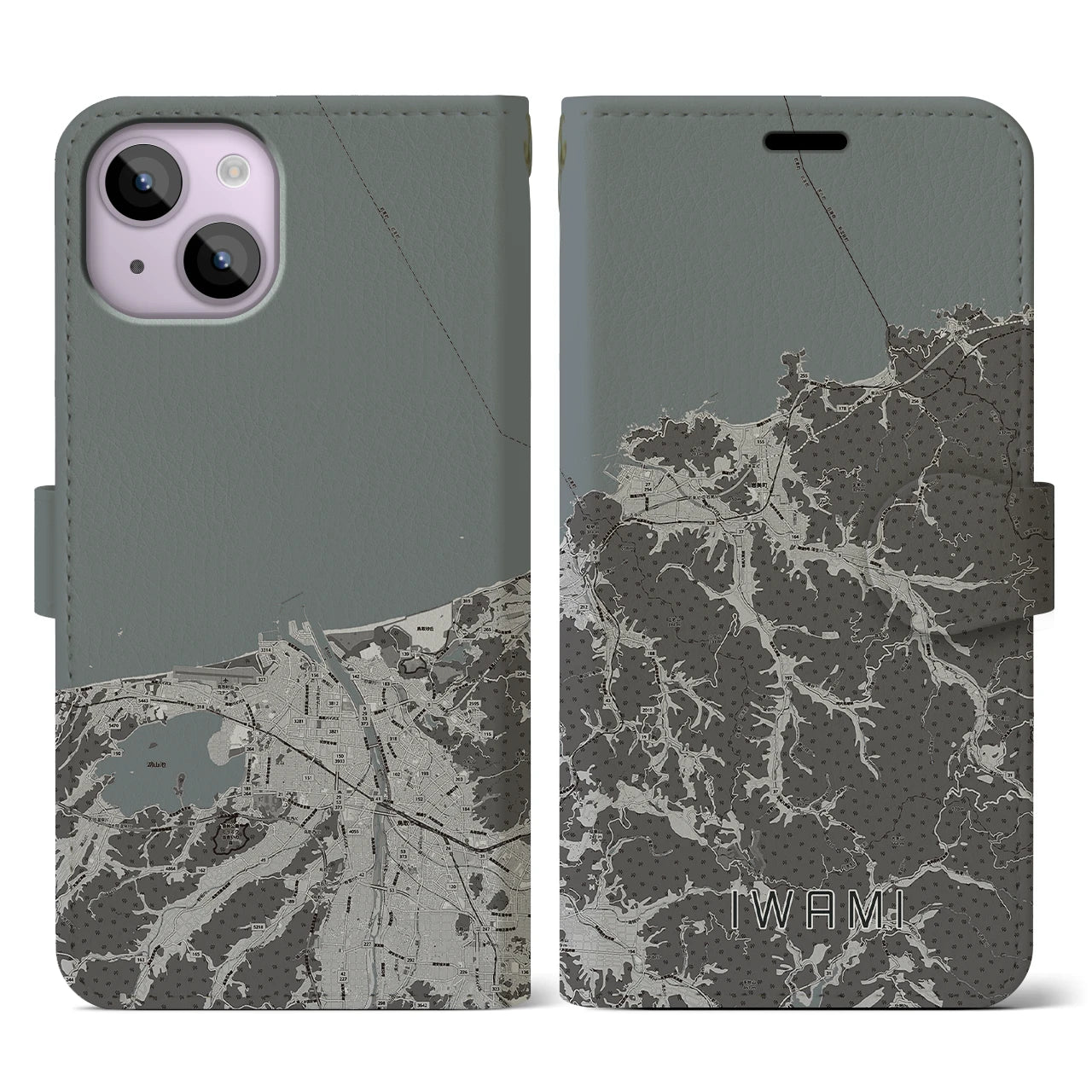 【岩美(鳥取県)】地図柄iPhoneケース(手帳タイプ)