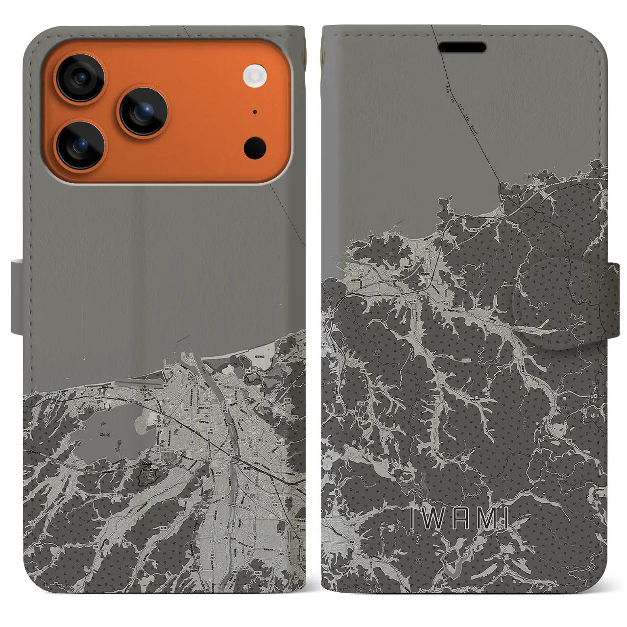 【岩美(鳥取県)】地図柄iPhoneケース(手帳タイプ)