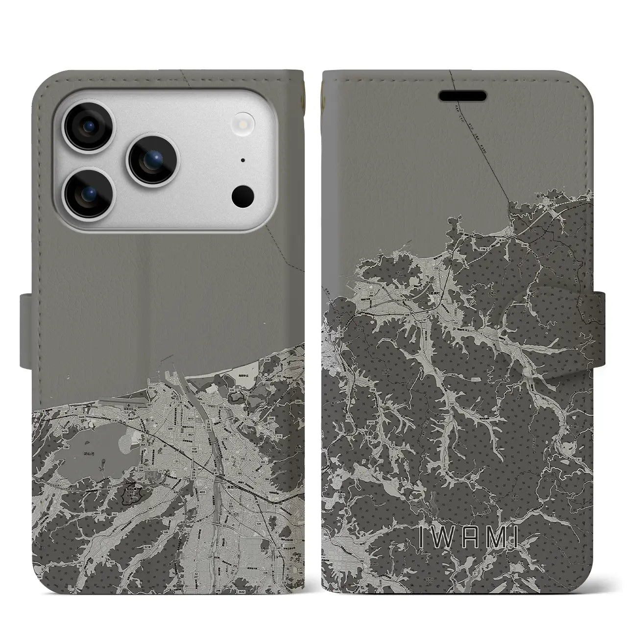 【岩美(鳥取県)】地図柄iPhoneケース(手帳タイプ)