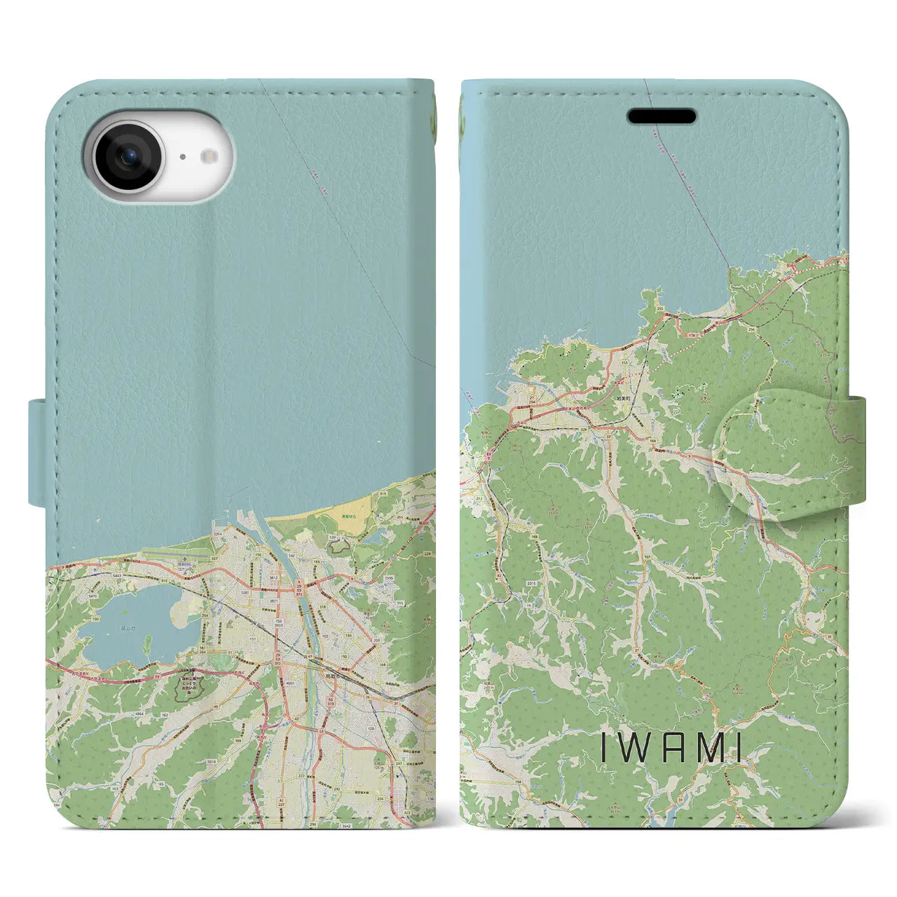 【岩美(鳥取県)】地図柄iPhoneケース(手帳タイプ)