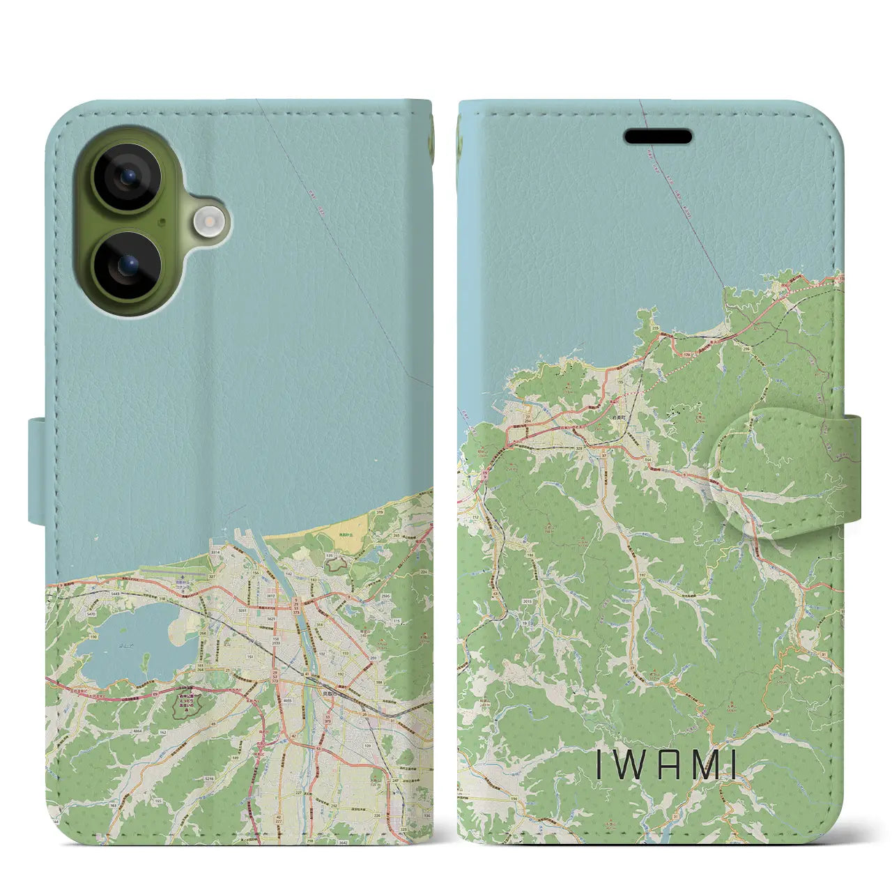 【岩美(鳥取県)】地図柄iPhoneケース(手帳タイプ)