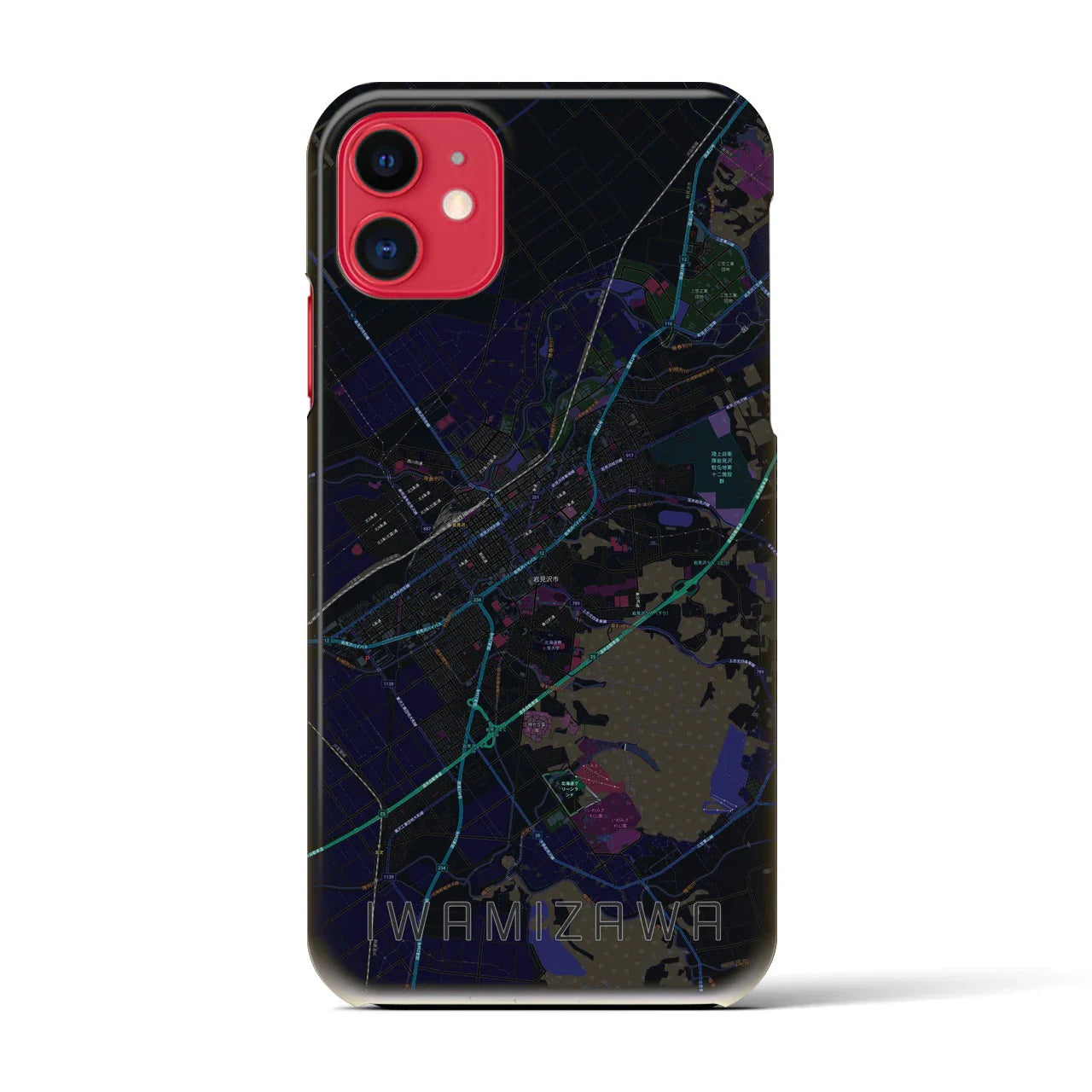 【岩見沢(北海道)】地図柄iPhoneケース(バックカバータイプ)