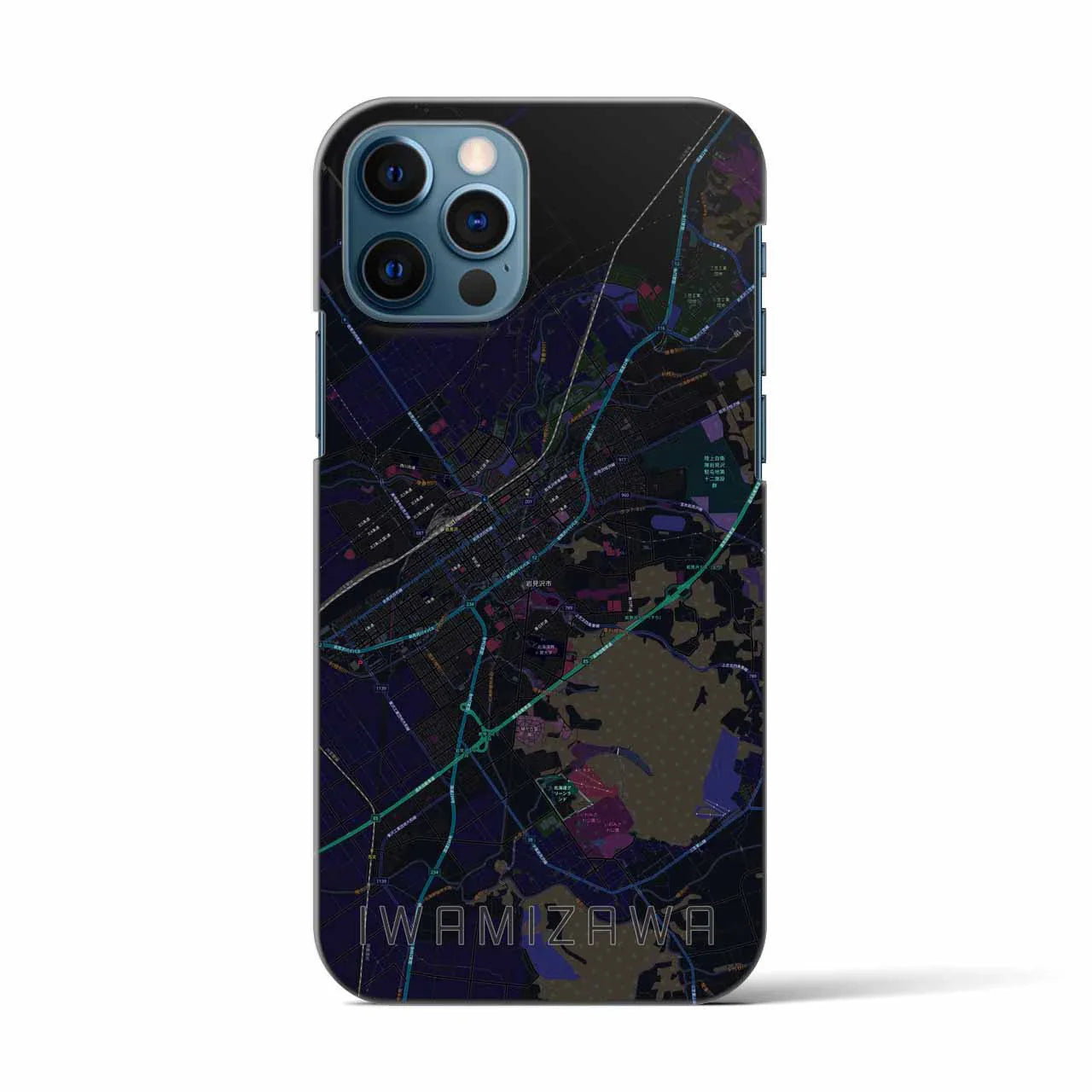 【岩見沢(北海道)】地図柄iPhoneケース(バックカバータイプ)