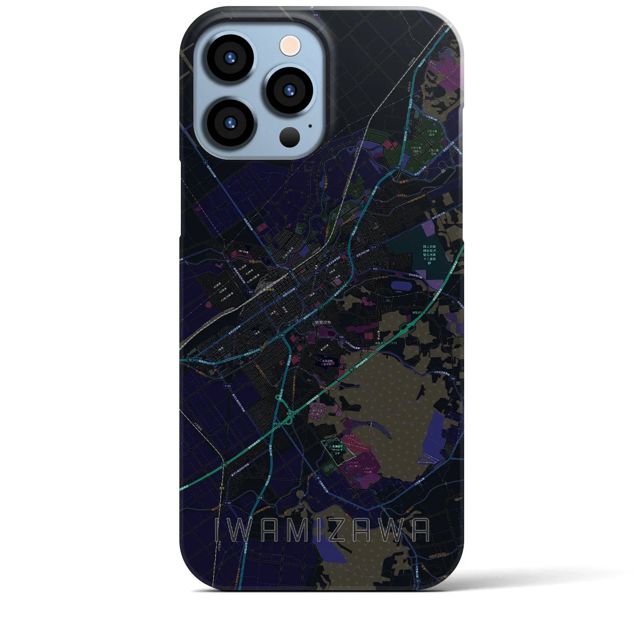 【岩見沢(北海道)】地図柄iPhoneケース(バックカバータイプ)