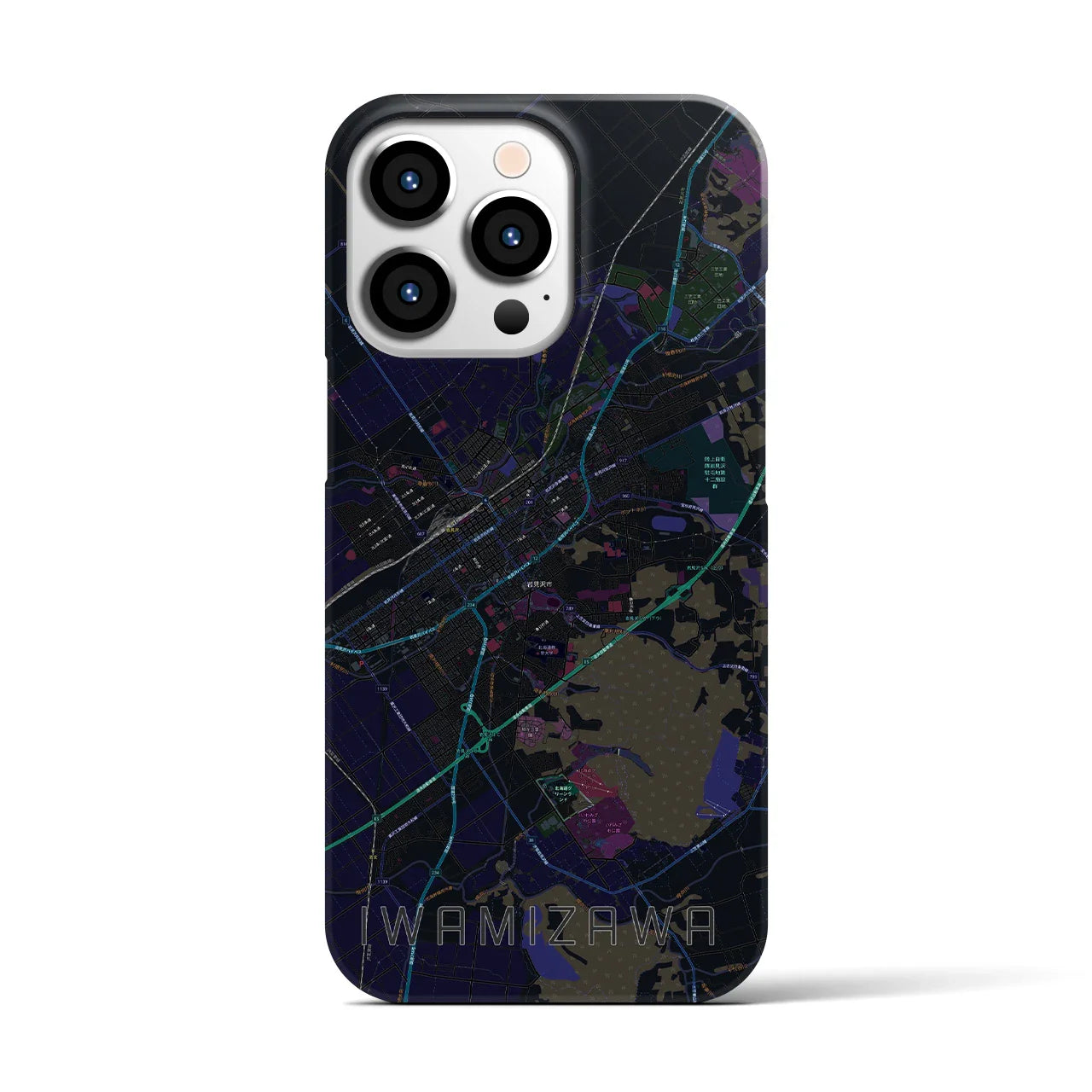 【岩見沢(北海道)】地図柄iPhoneケース(バックカバータイプ)