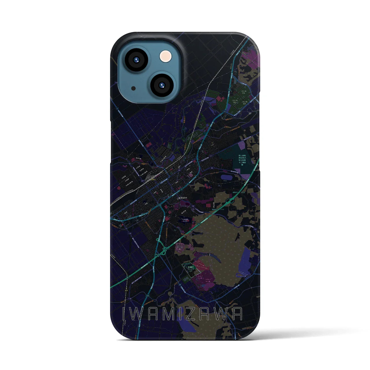 【岩見沢(北海道)】地図柄iPhoneケース(バックカバータイプ)