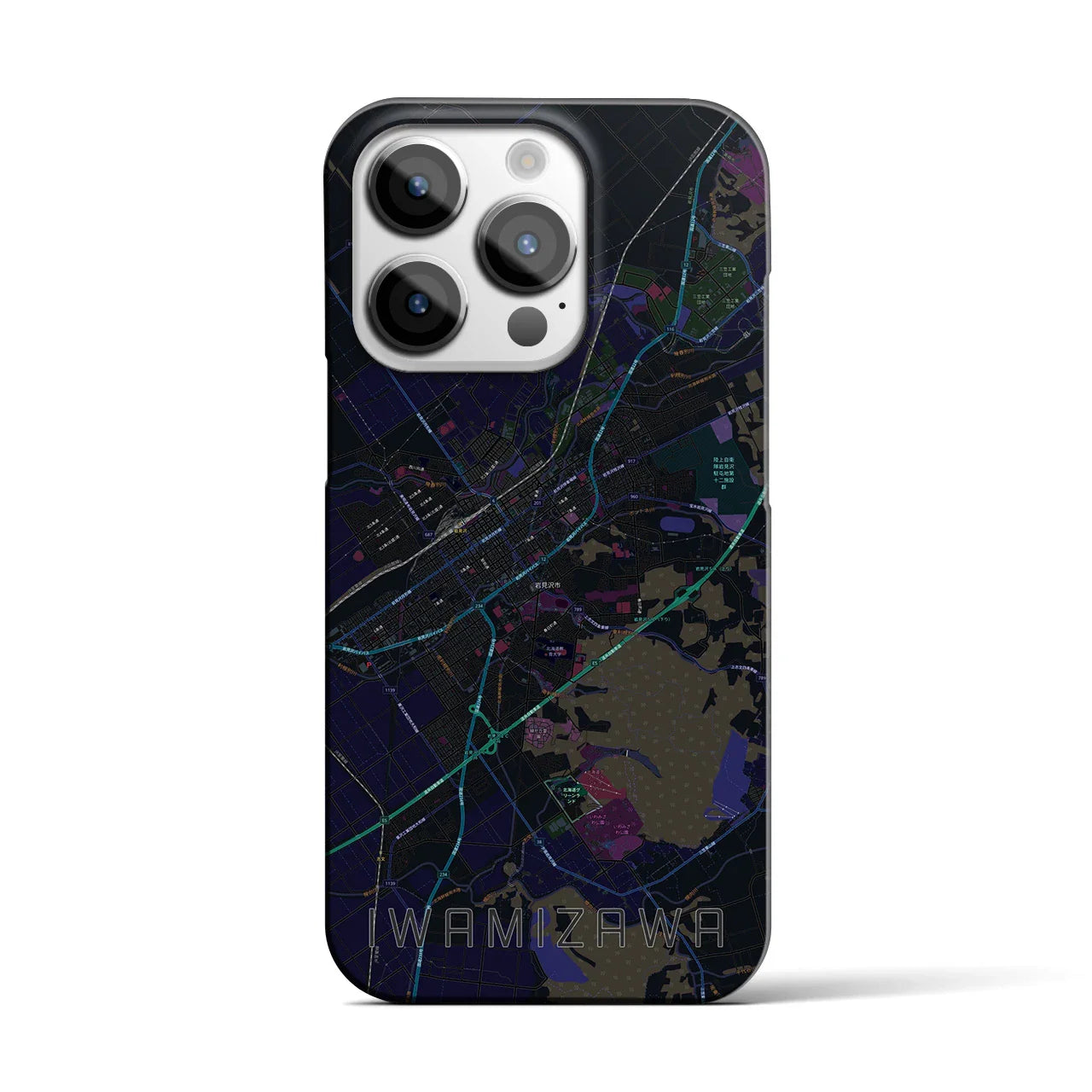 【岩見沢(北海道)】地図柄iPhoneケース(バックカバータイプ)