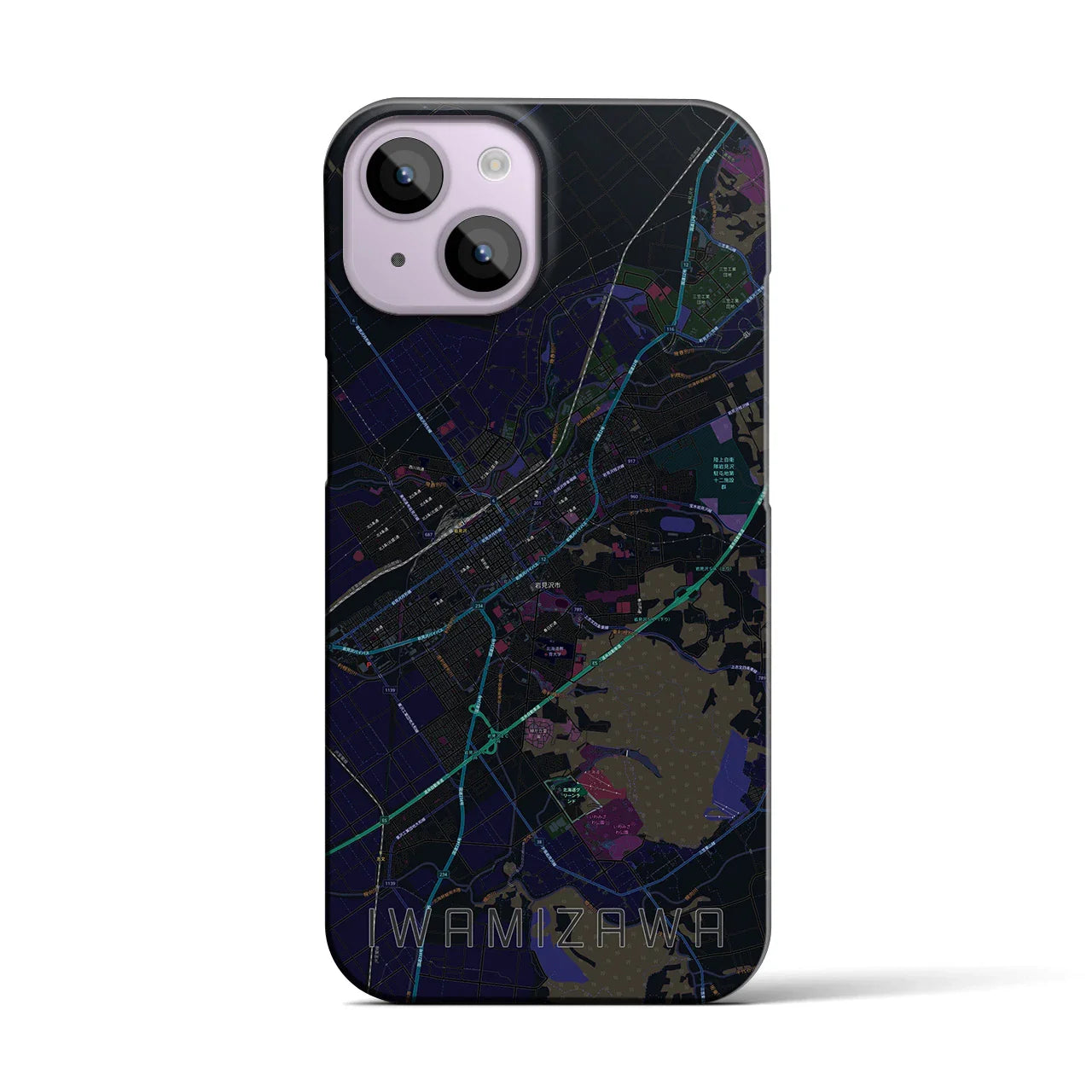 【岩見沢(北海道)】地図柄iPhoneケース(バックカバータイプ)