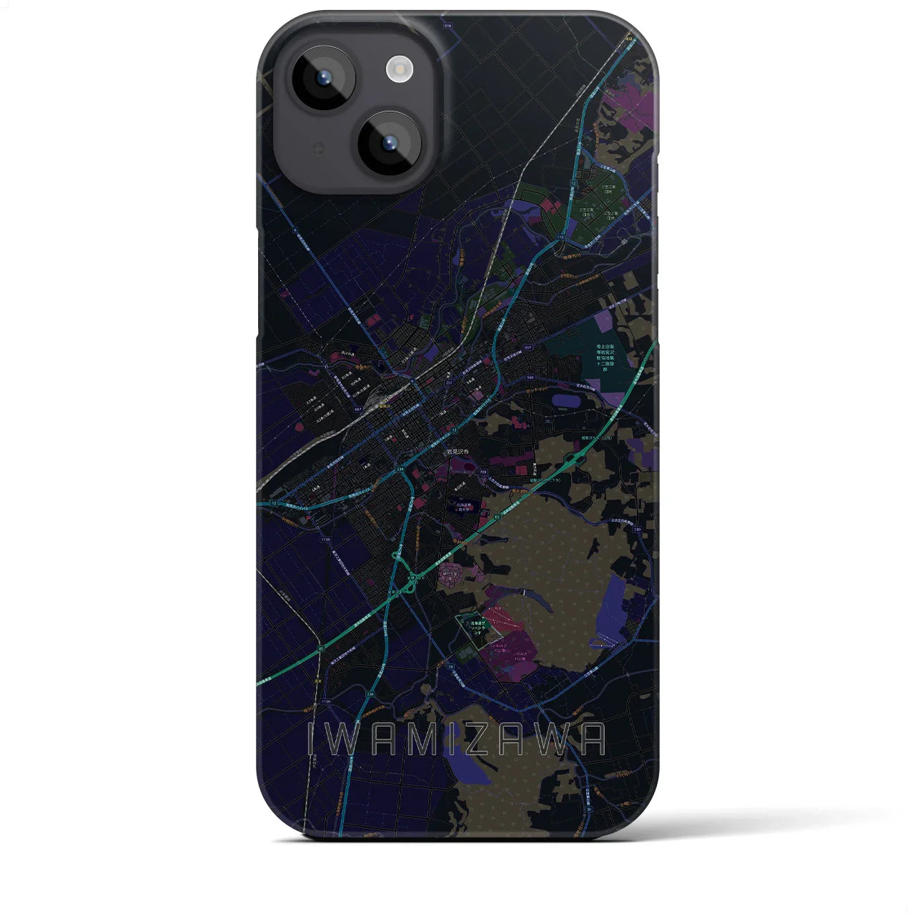 【岩見沢(北海道)】地図柄iPhoneケース(バックカバータイプ)