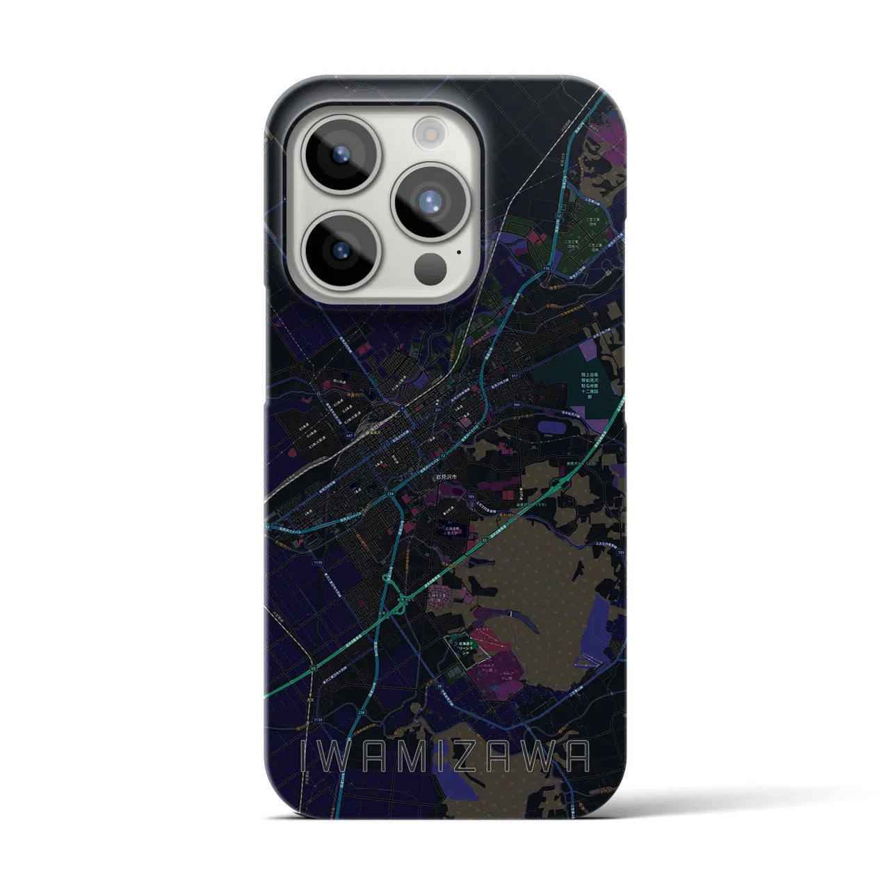 【岩見沢(北海道)】地図柄iPhoneケース(バックカバータイプ)
