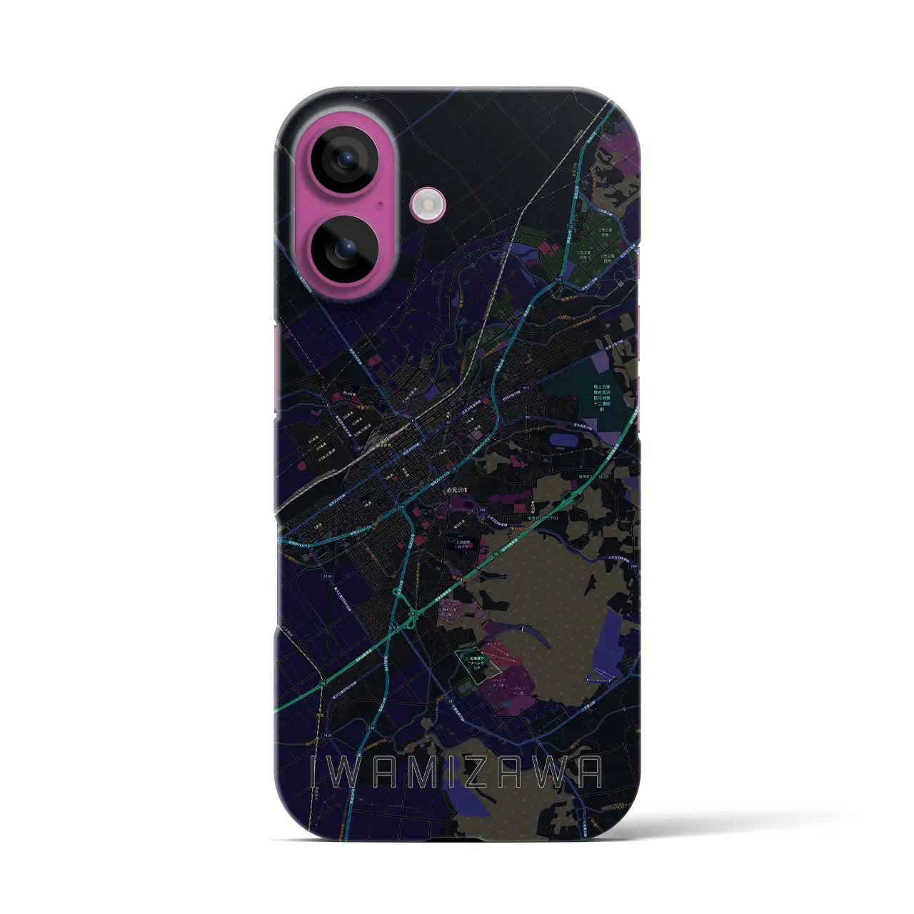 【岩見沢(北海道)】地図柄iPhoneケース(バックカバータイプ)