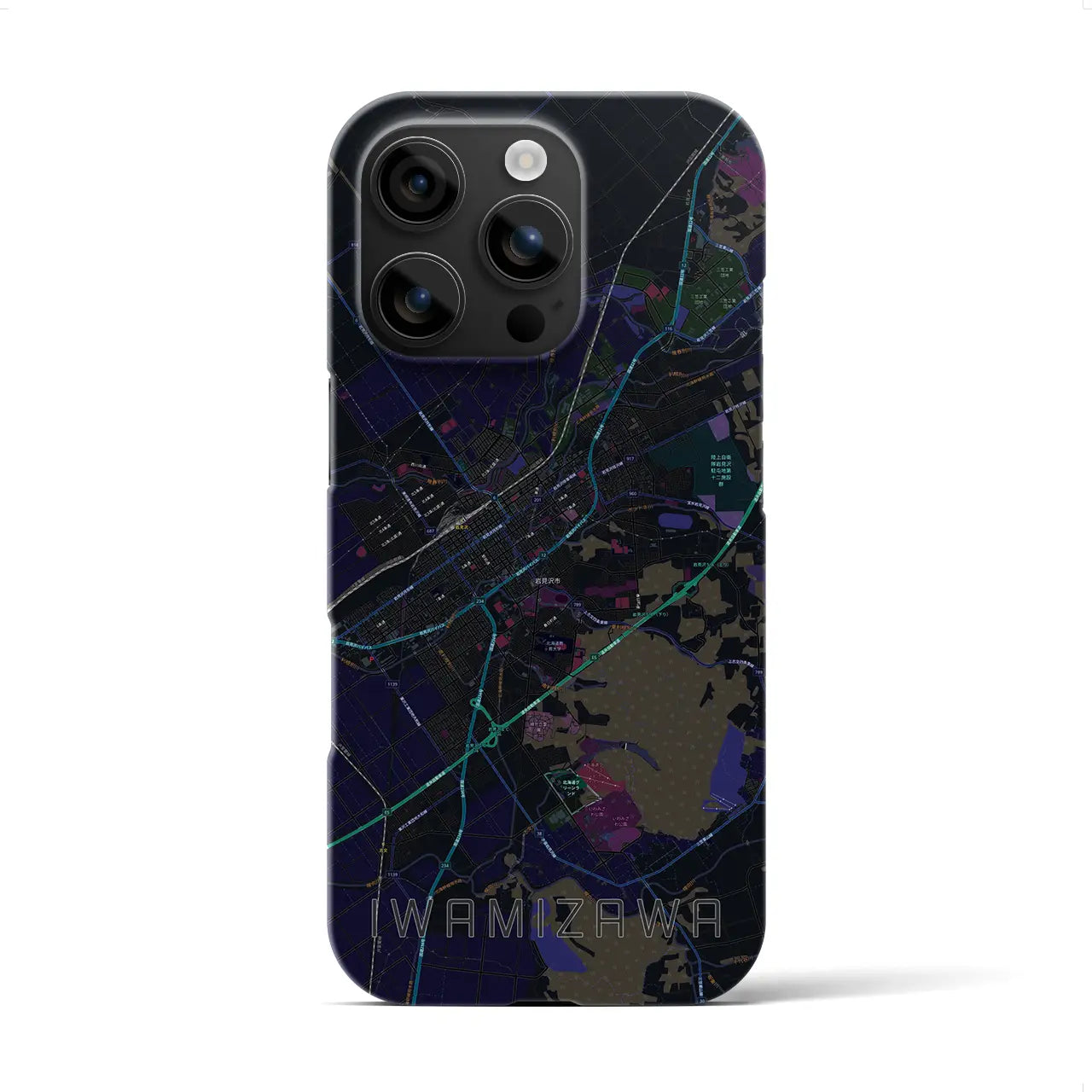 【岩見沢(北海道)】地図柄iPhoneケース(バックカバータイプ)