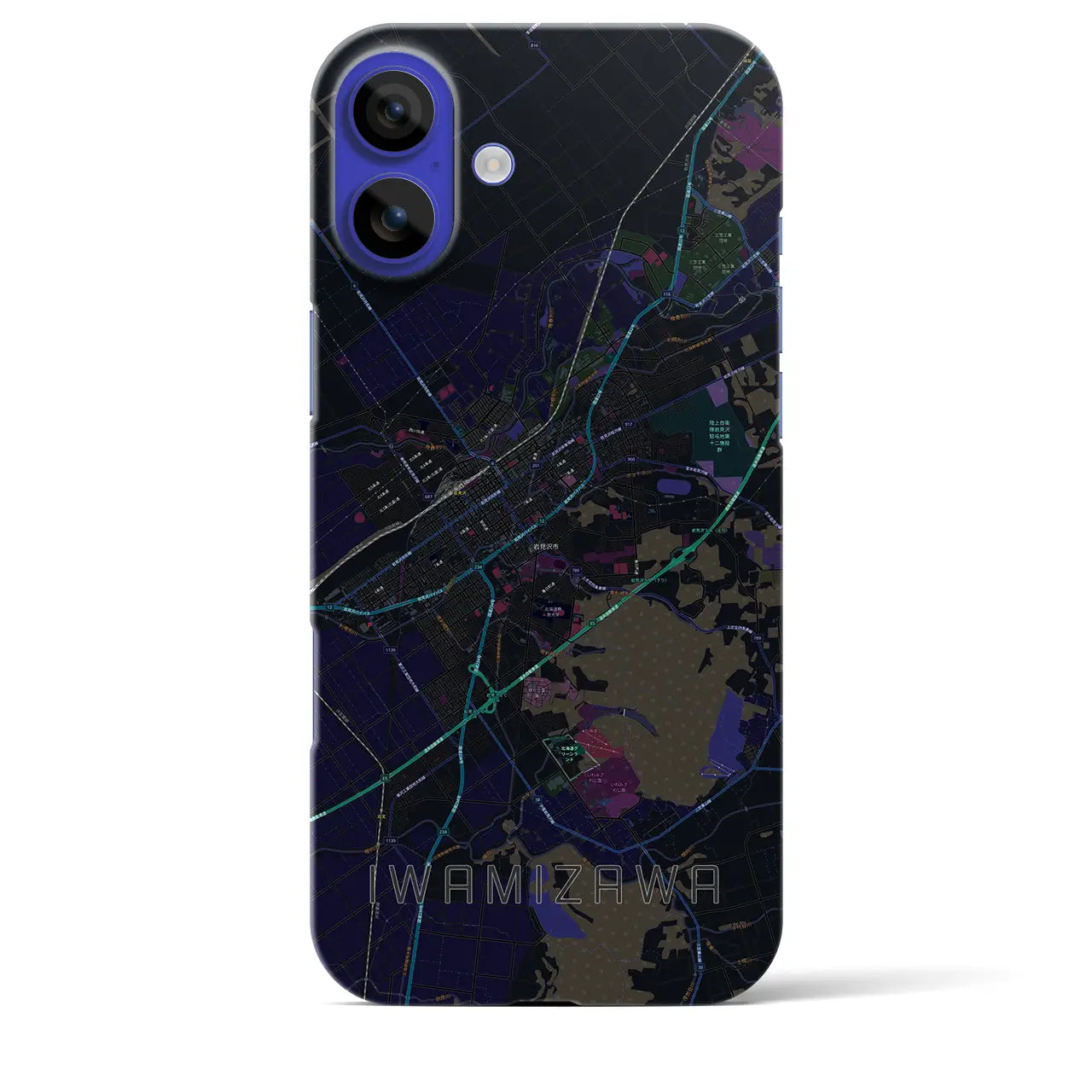【岩見沢(北海道)】地図柄iPhoneケース(バックカバータイプ)