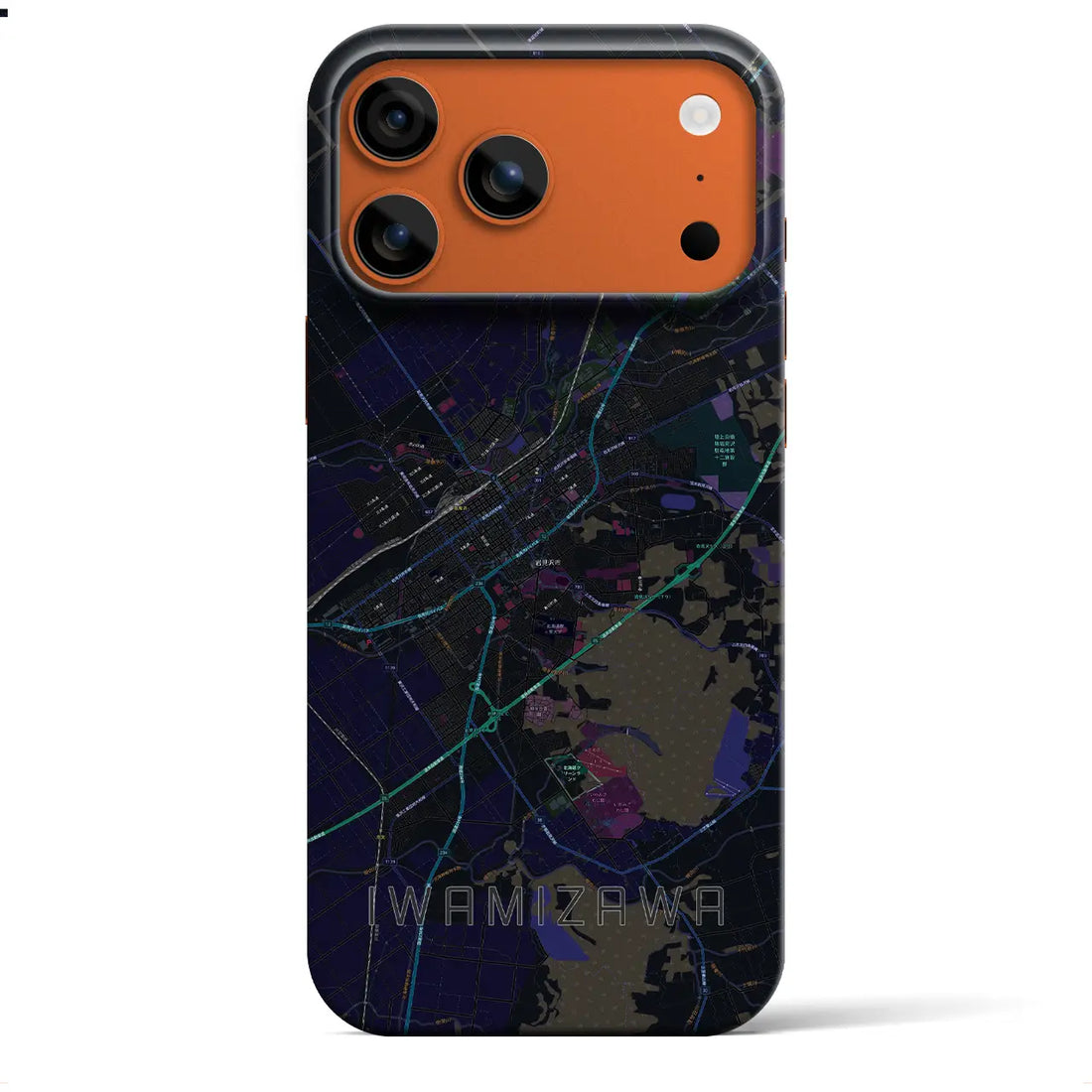 【岩見沢(北海道)】地図柄iPhoneケース(バックカバータイプ)