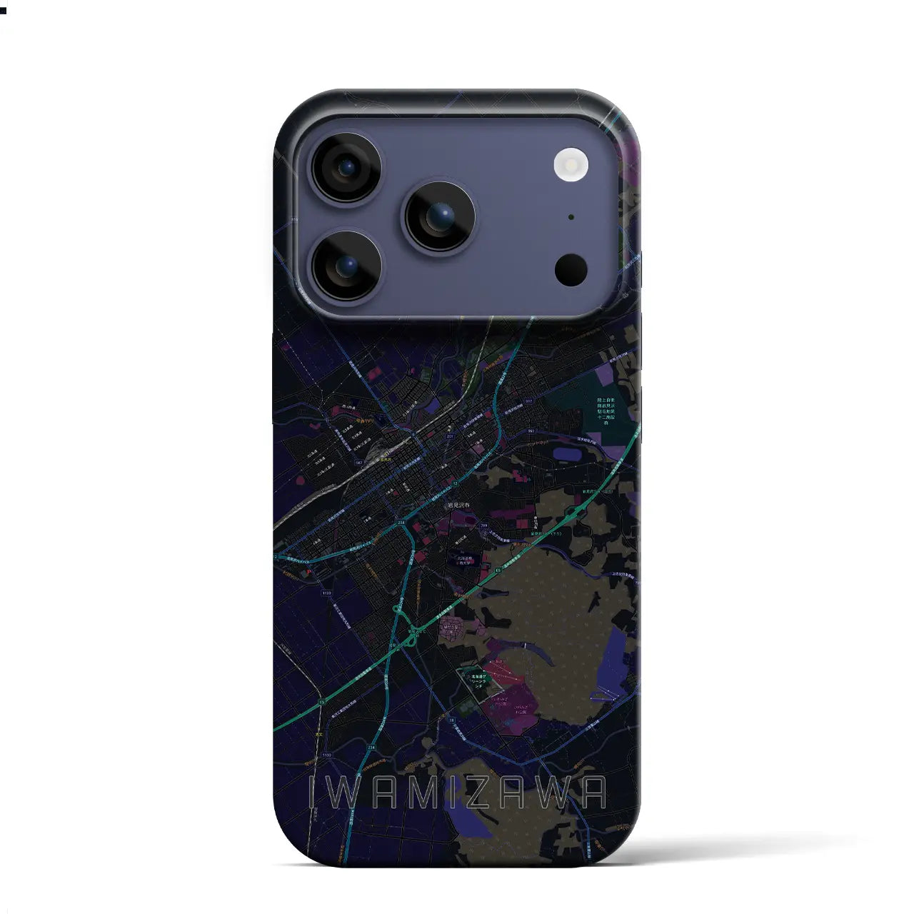 【岩見沢(北海道)】地図柄iPhoneケース(バックカバータイプ)