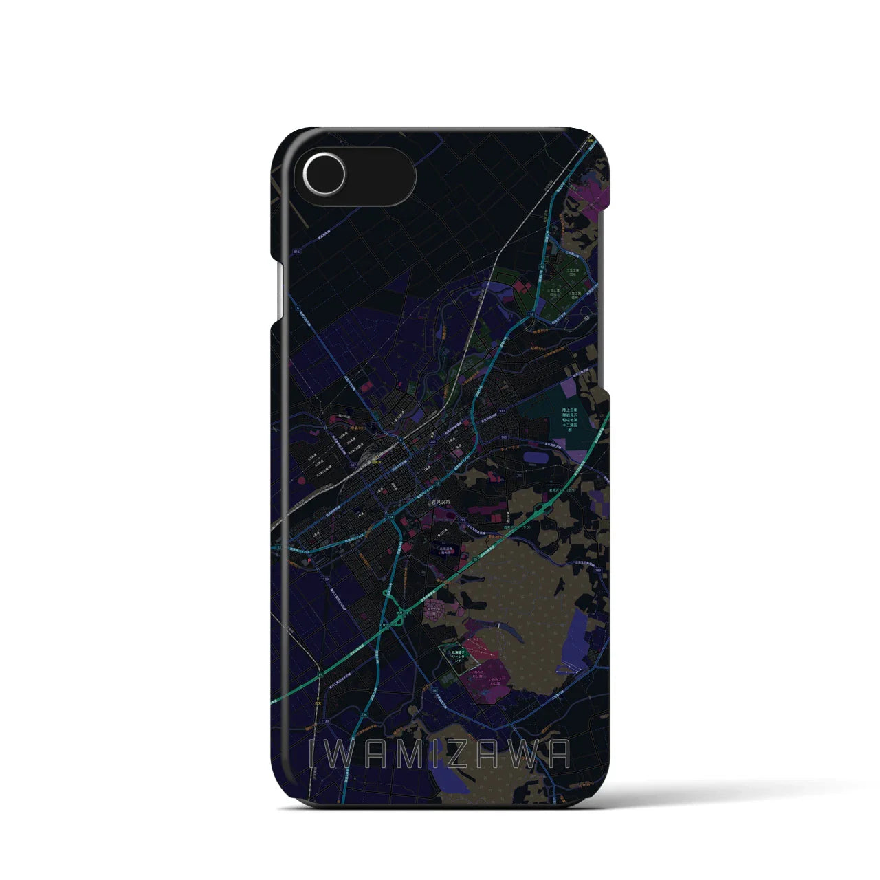 【岩見沢(北海道)】地図柄iPhoneケース(バックカバータイプ)