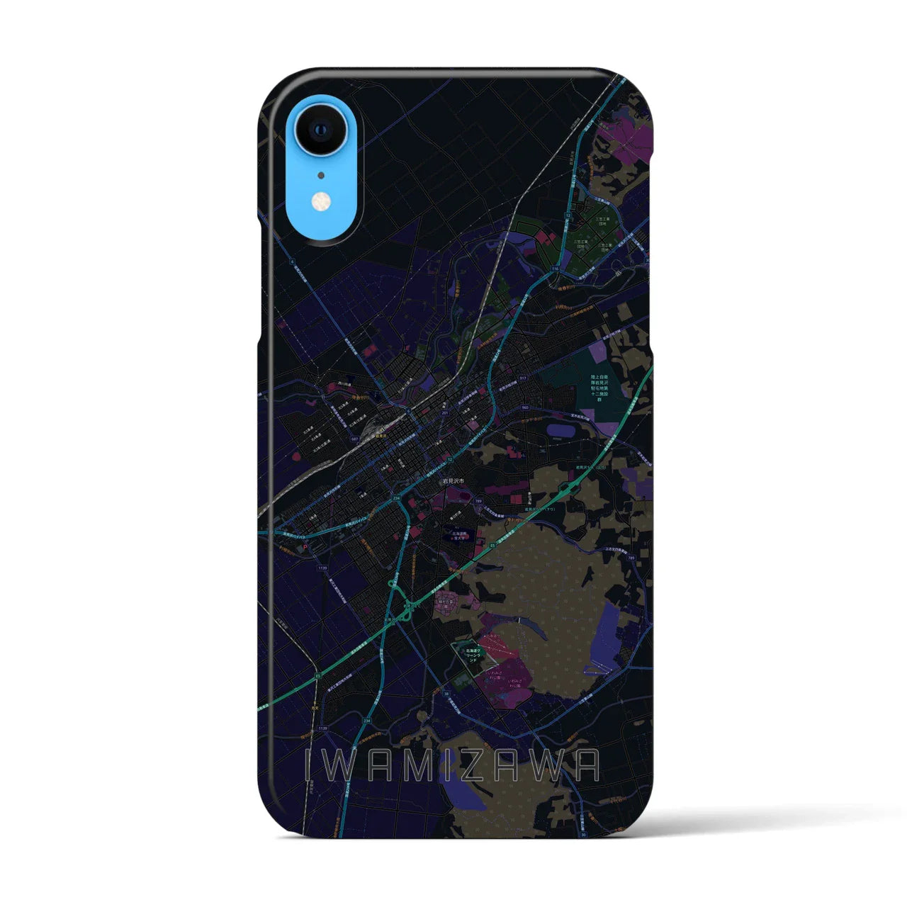 【岩見沢(北海道)】地図柄iPhoneケース(バックカバータイプ)