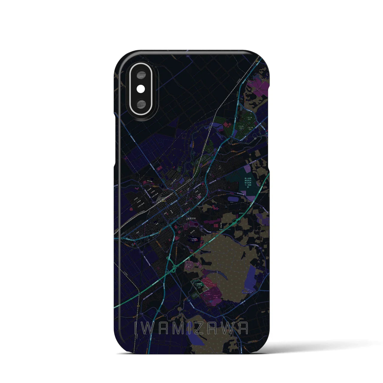 【岩見沢(北海道)】地図柄iPhoneケース(バックカバータイプ)