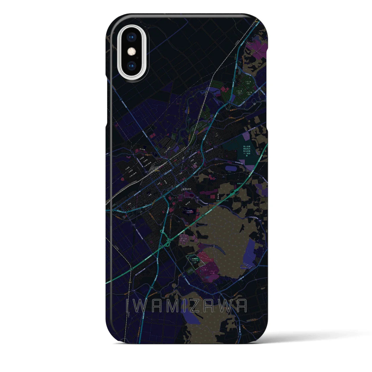 【岩見沢(北海道)】地図柄iPhoneケース(バックカバータイプ)