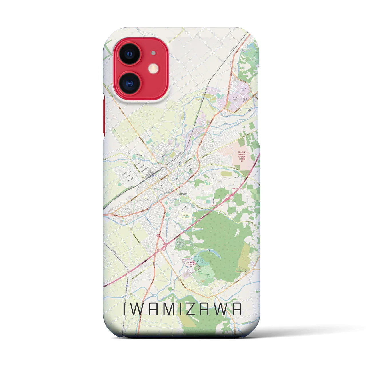 【岩見沢(北海道)】地図柄iPhoneケース(バックカバータイプ)