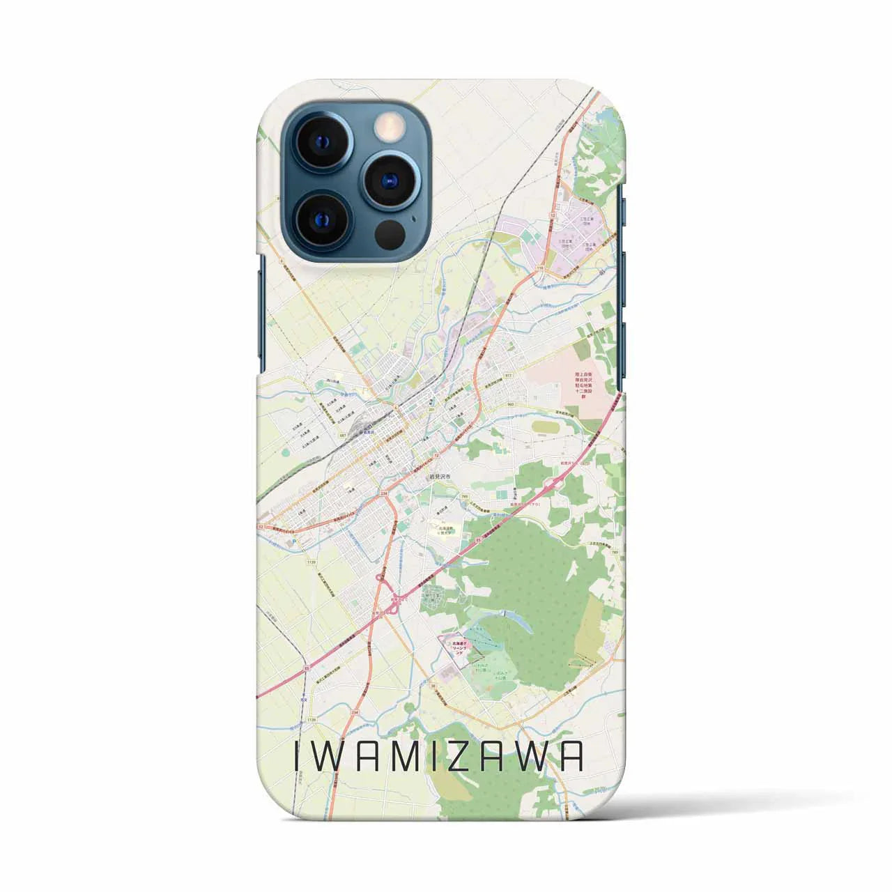 【岩見沢(北海道)】地図柄iPhoneケース(バックカバータイプ)