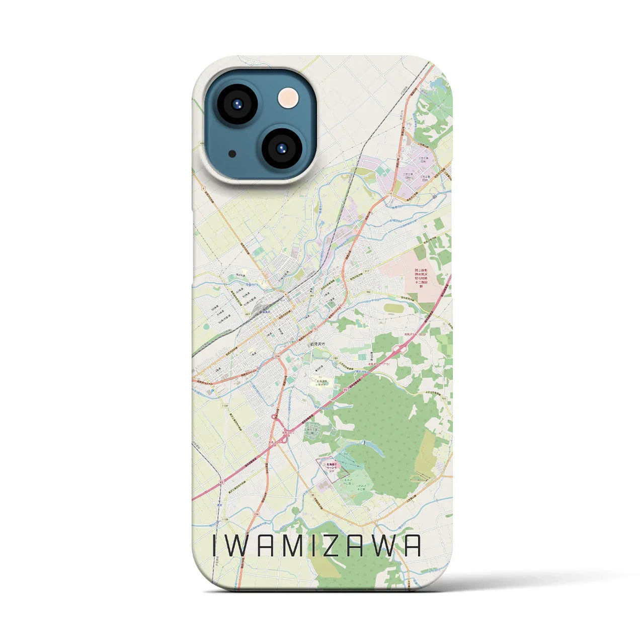 【岩見沢(北海道)】地図柄iPhoneケース(バックカバータイプ)