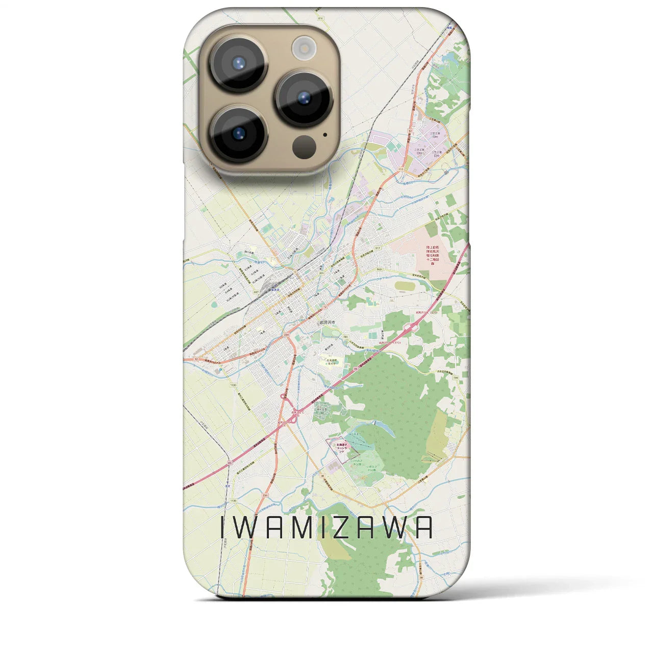 【岩見沢(北海道)】地図柄iPhoneケース(バックカバータイプ)