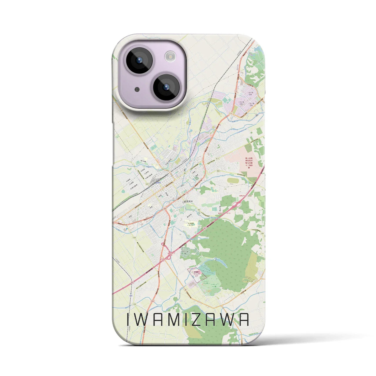 【岩見沢(北海道)】地図柄iPhoneケース(バックカバータイプ)