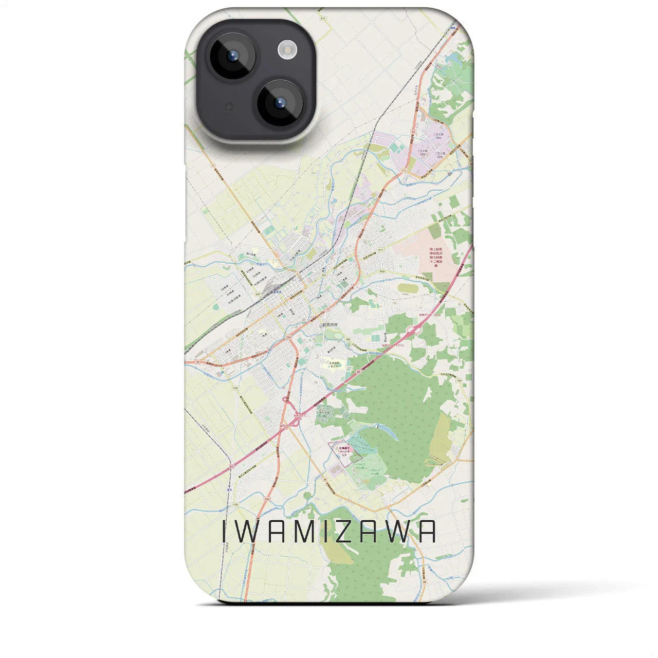 【岩見沢(北海道)】地図柄iPhoneケース(バックカバータイプ)