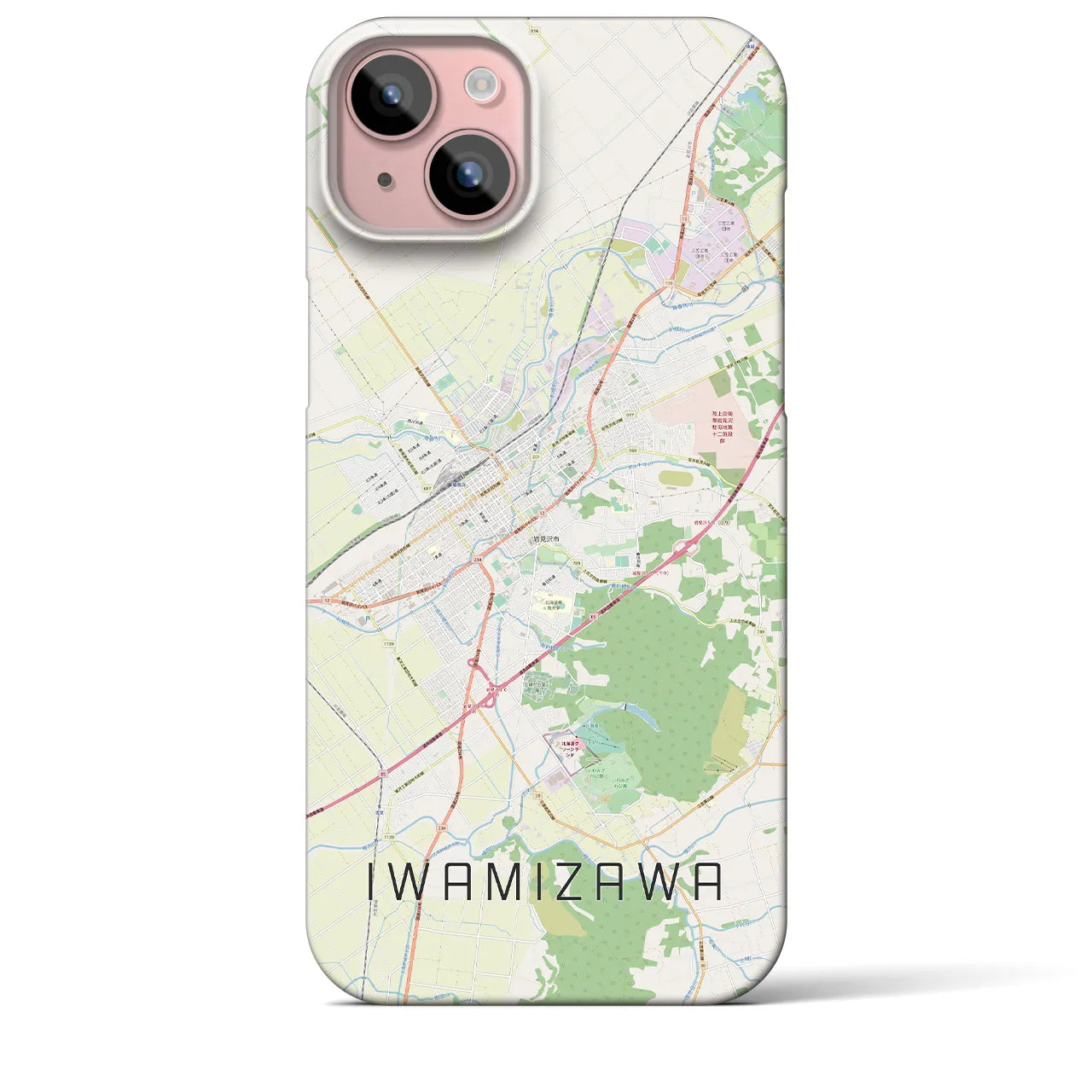 【岩見沢(北海道)】地図柄iPhoneケース(バックカバータイプ)