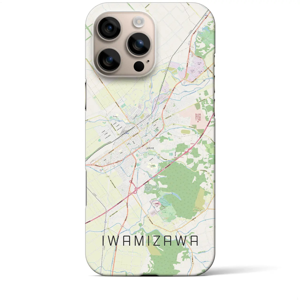 【岩見沢(北海道)】地図柄iPhoneケース(バックカバータイプ)