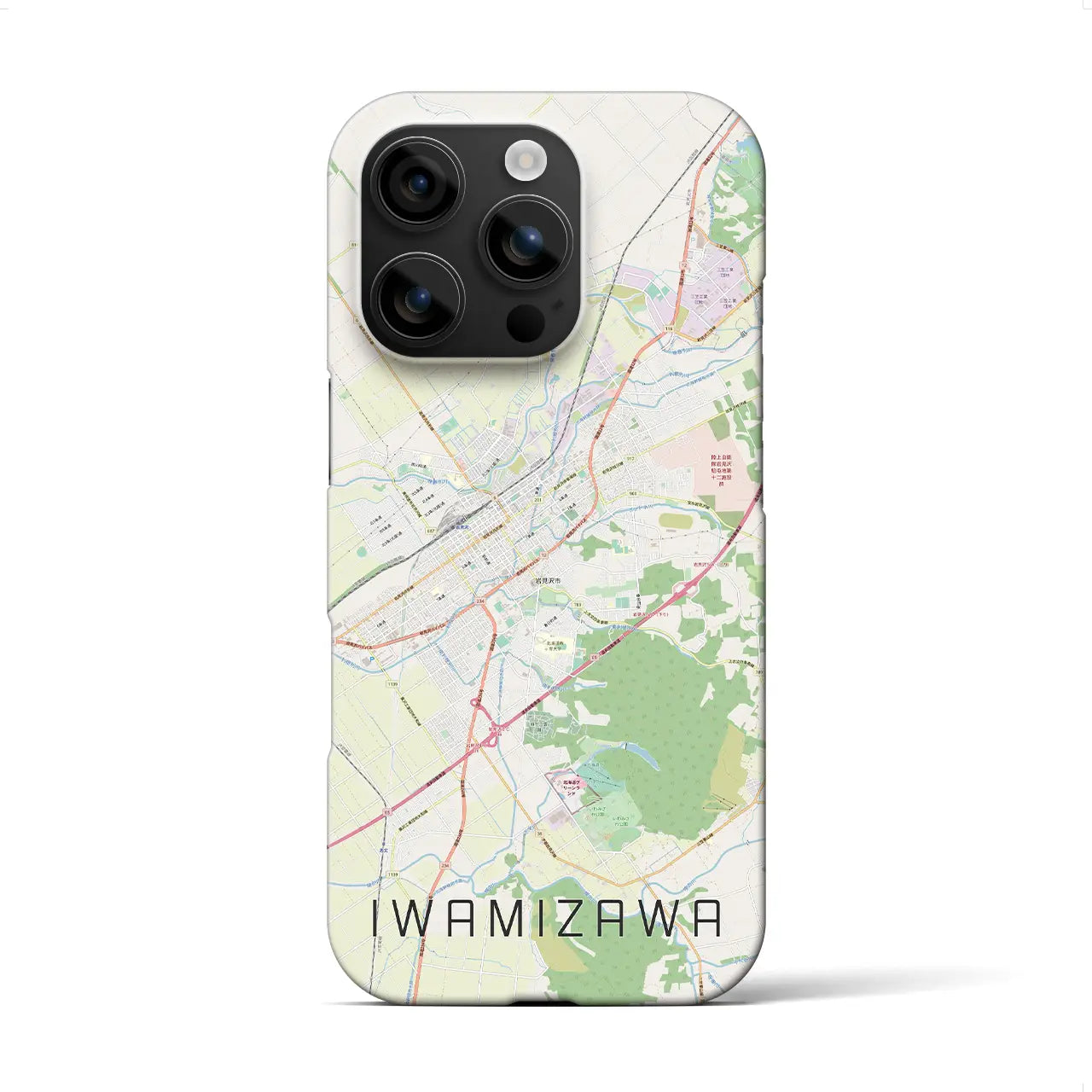 【岩見沢(北海道)】地図柄iPhoneケース(バックカバータイプ)