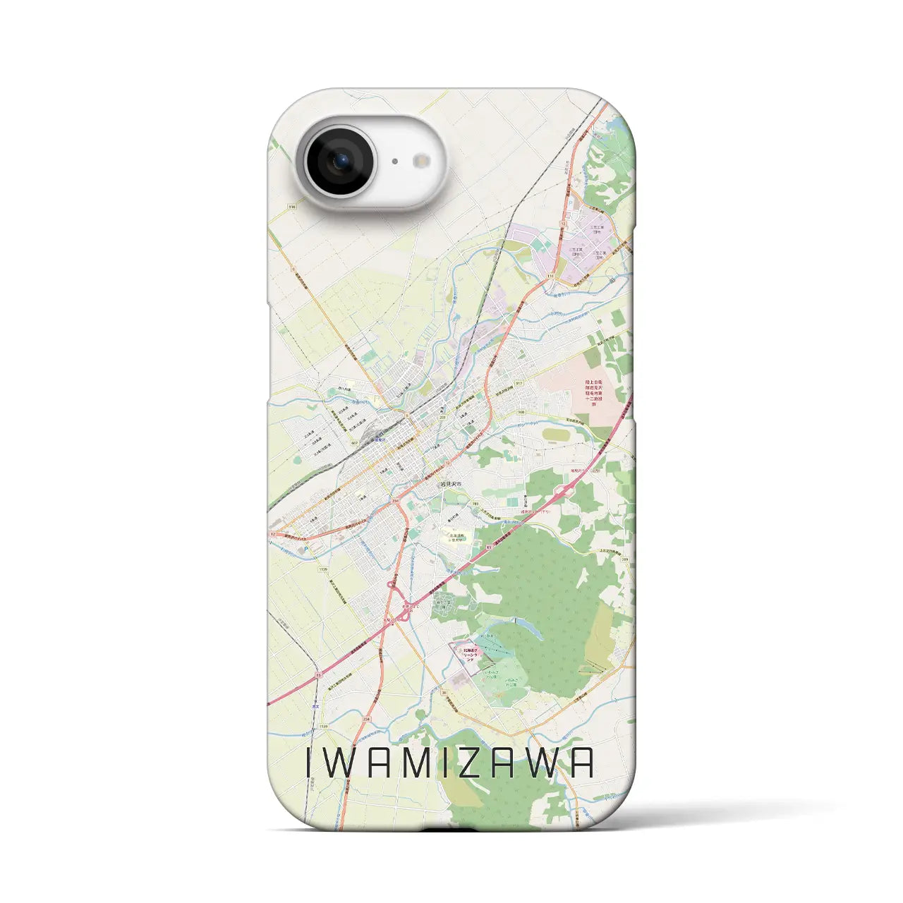 【岩見沢(北海道)】地図柄iPhoneケース(バックカバータイプ)