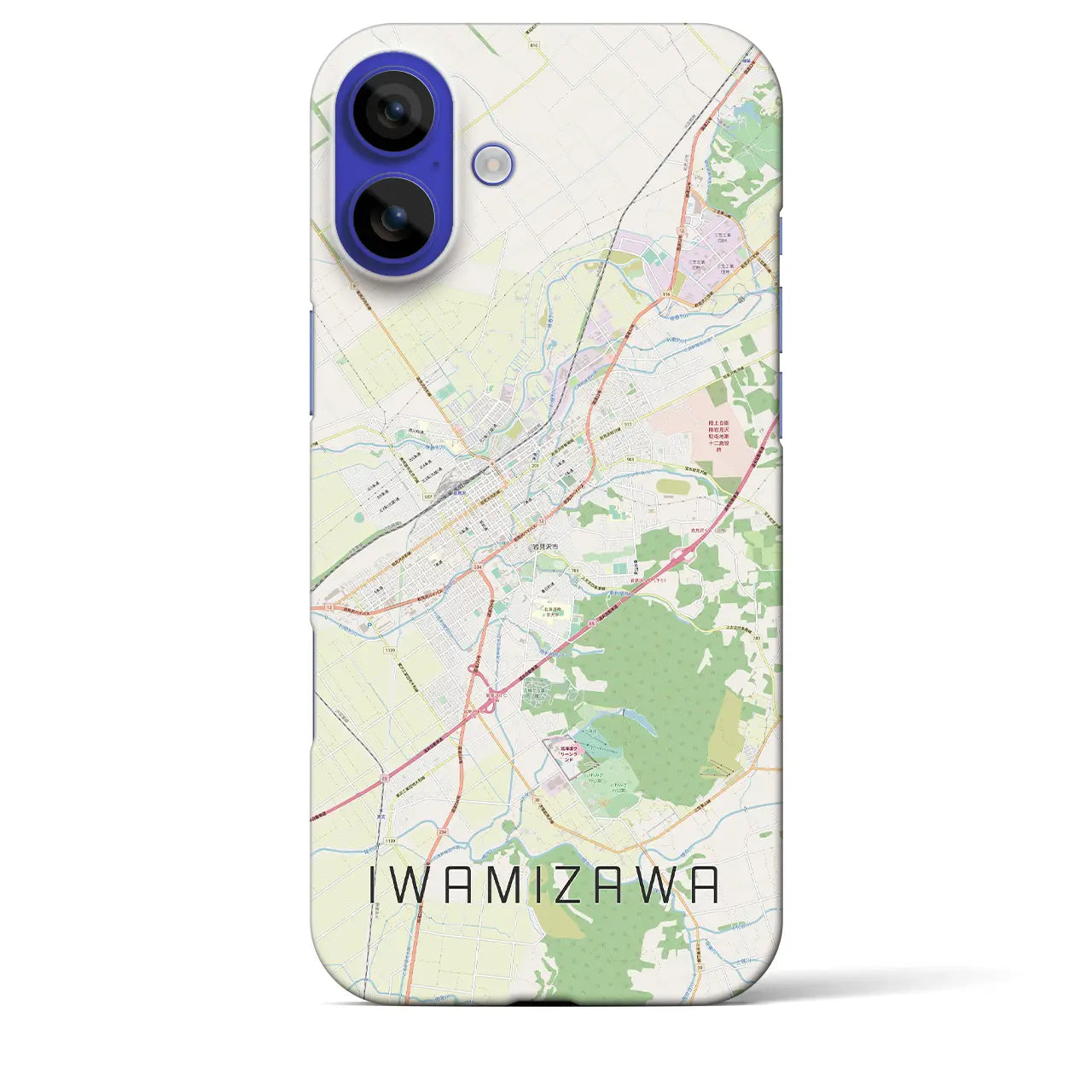 【岩見沢(北海道)】地図柄iPhoneケース(バックカバータイプ)ナチュラル・iPhone 16 Pro Max 用