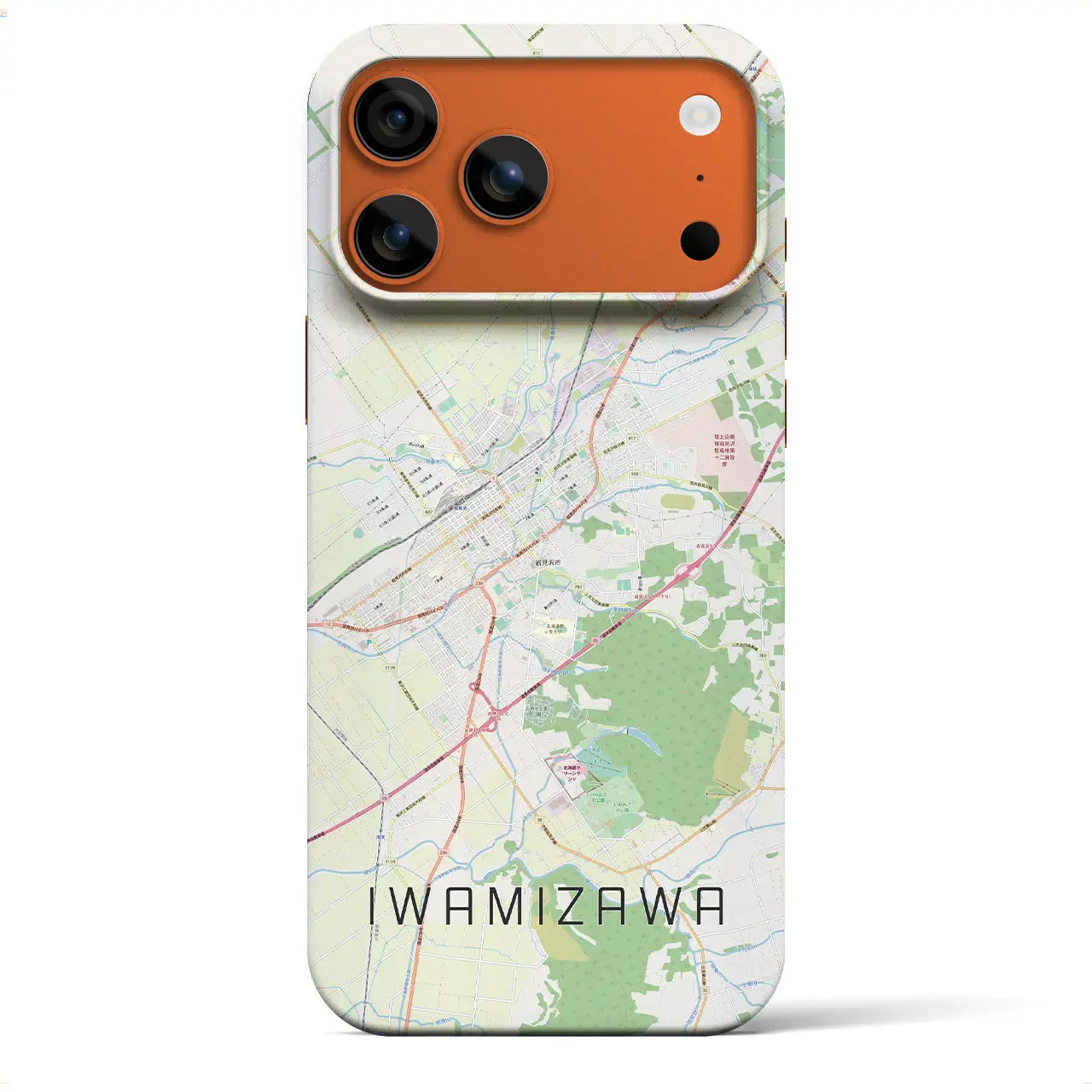 【岩見沢(北海道)】地図柄iPhoneケース(バックカバータイプ)