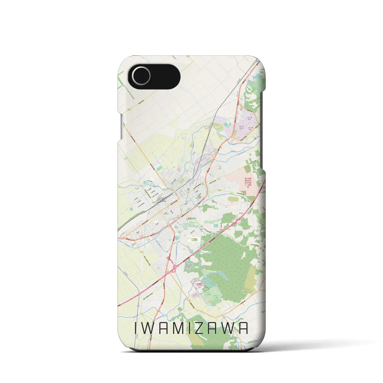 【岩見沢(北海道)】地図柄iPhoneケース(バックカバータイプ)