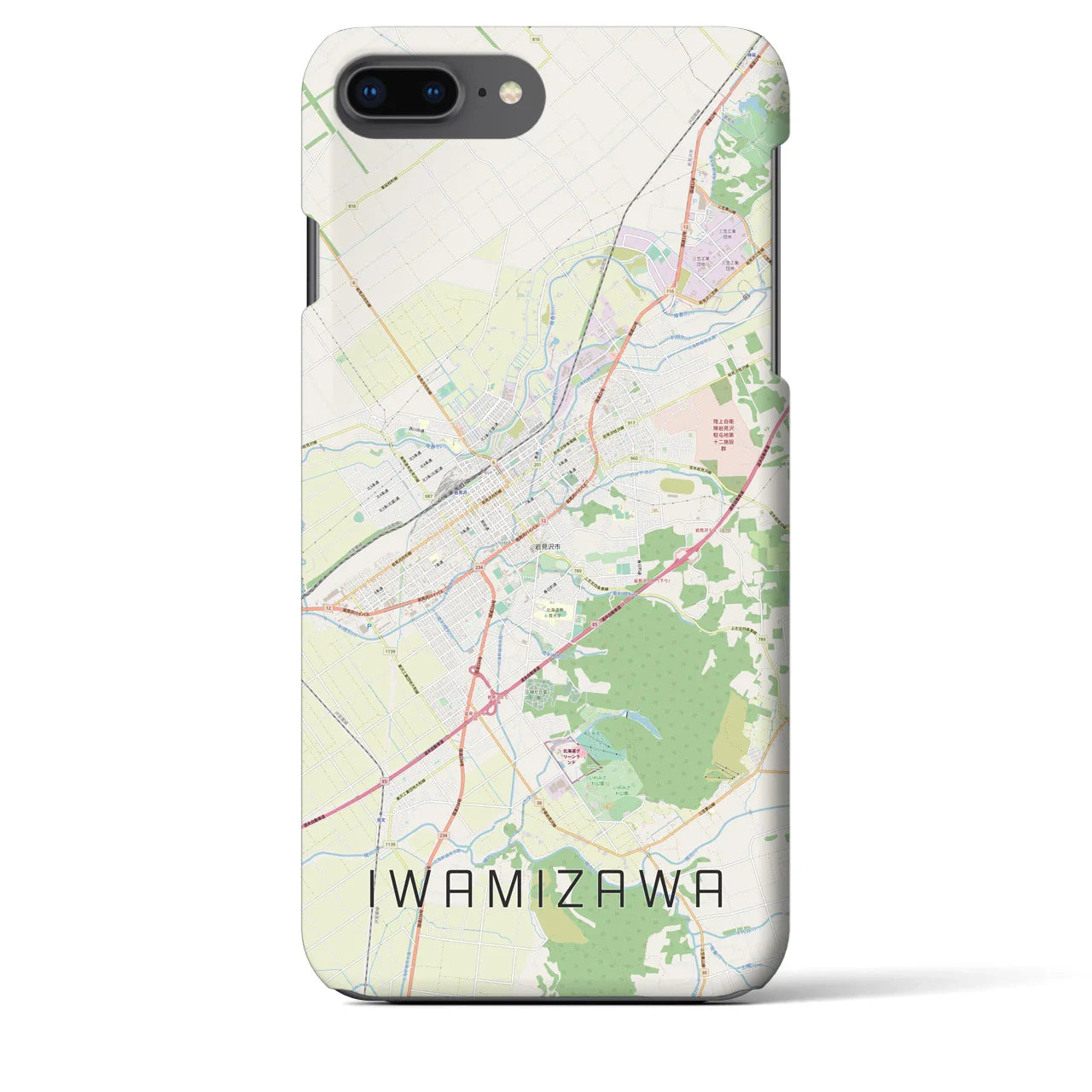【岩見沢(北海道)】地図柄iPhoneケース(バックカバータイプ)