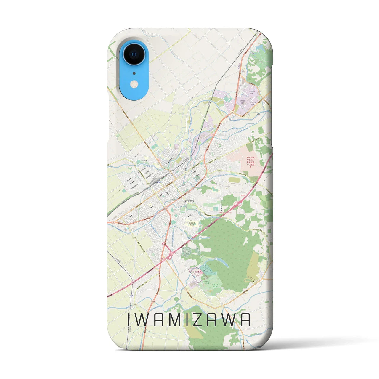 【岩見沢(北海道)】地図柄iPhoneケース(バックカバータイプ)