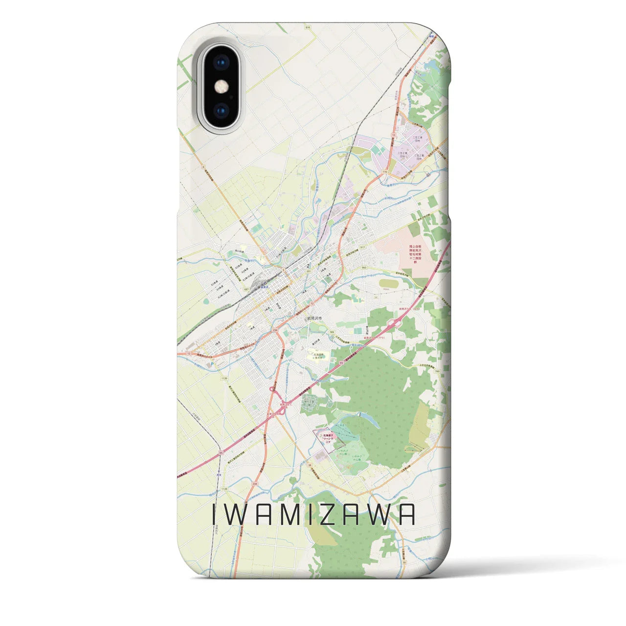 【岩見沢(北海道)】地図柄iPhoneケース(バックカバータイプ)