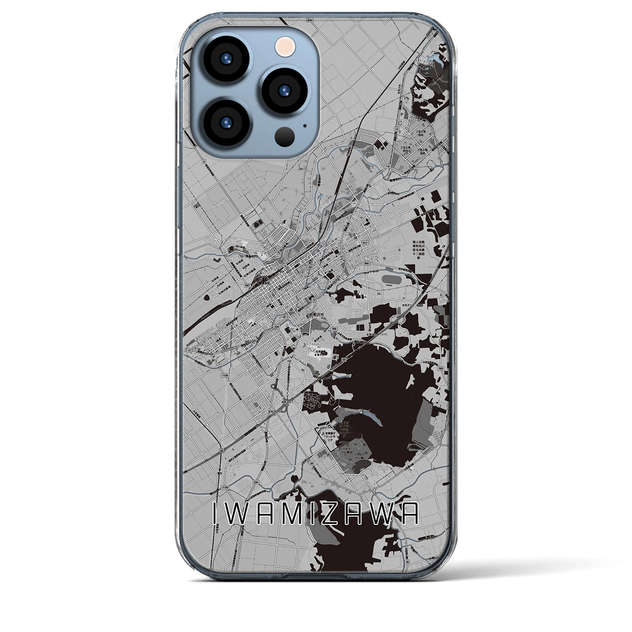 【岩見沢(北海道)】地図柄iPhoneケース(クリアタイプ)