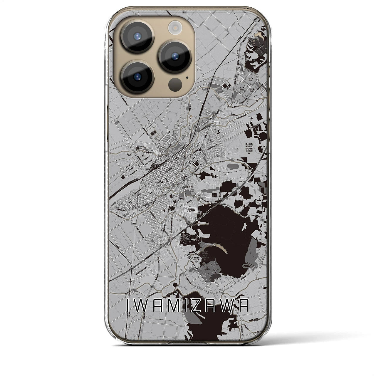 【岩見沢(北海道)】地図柄iPhoneケース(クリアタイプ)