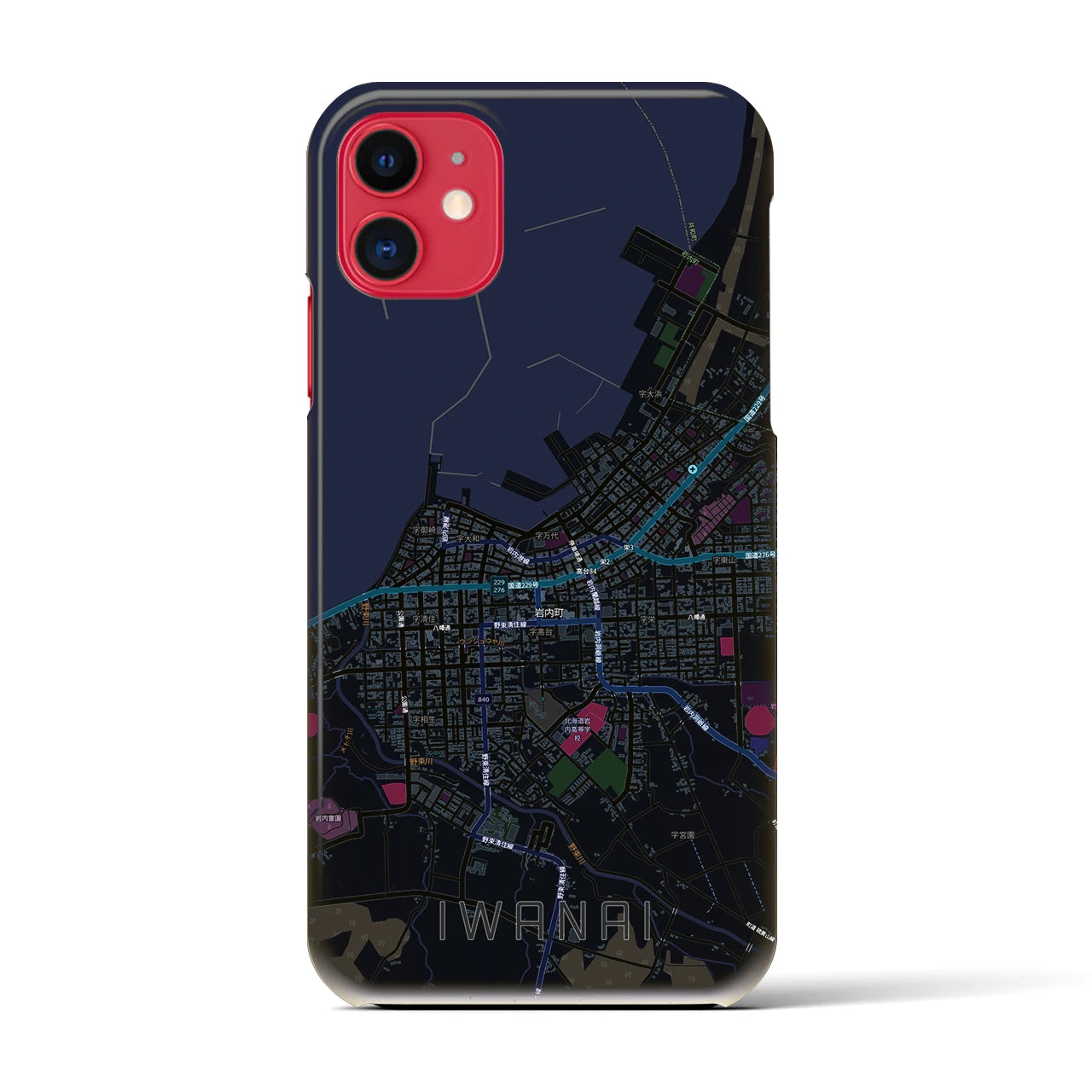 【岩内(北海道)】地図柄iPhoneケース(バックカバータイプ)