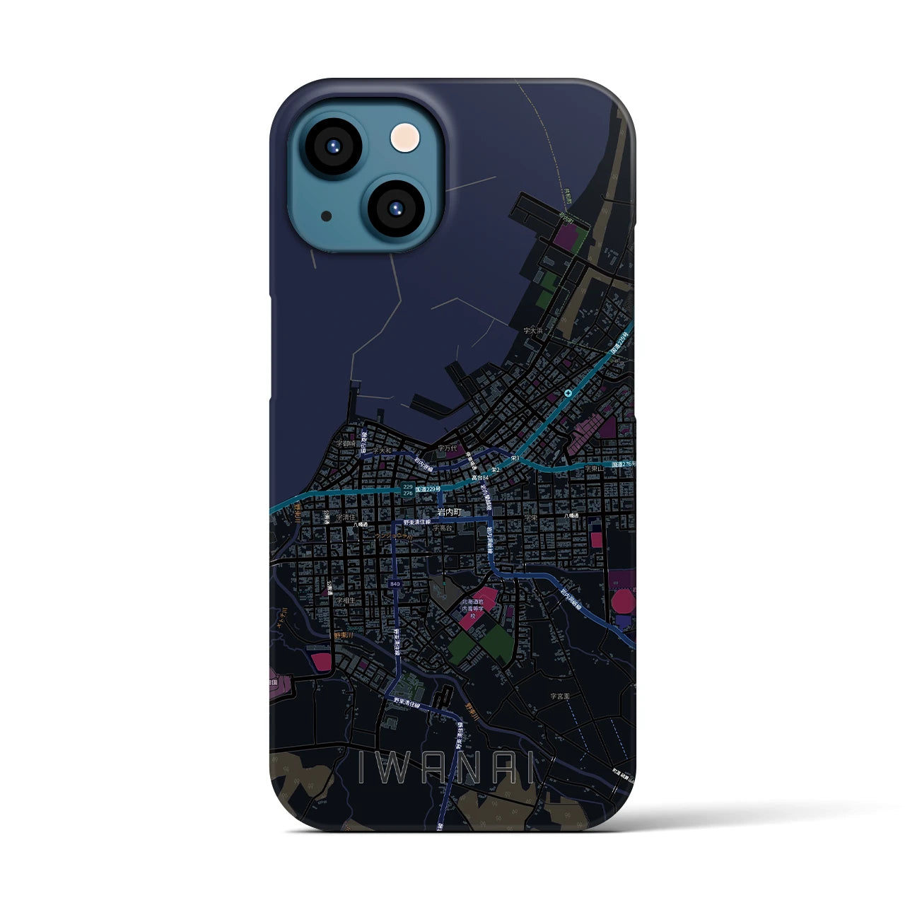 【岩内(北海道)】地図柄iPhoneケース(バックカバータイプ)